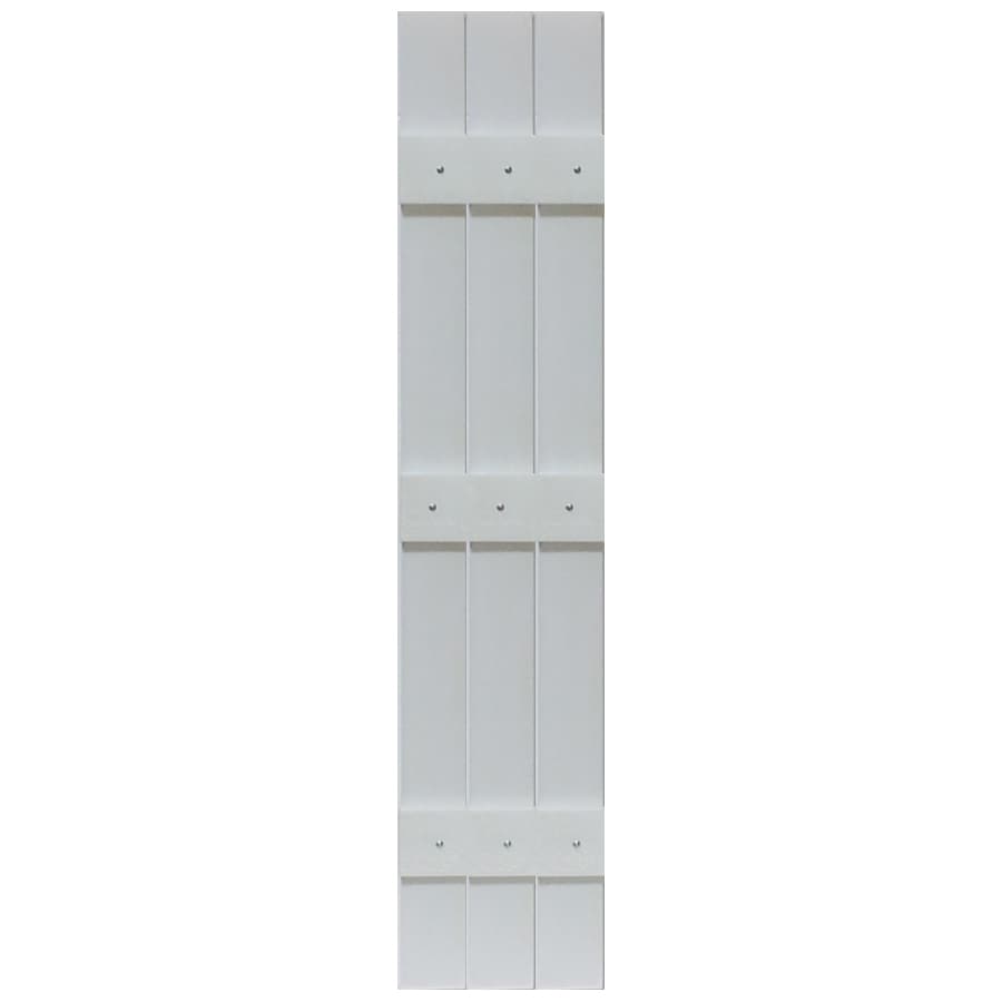 Custom Shutters llc. B513047PA 2-Pack 13.526-in W x 47-in H Paintable Board and Batten Vinyl Exterior Shutters