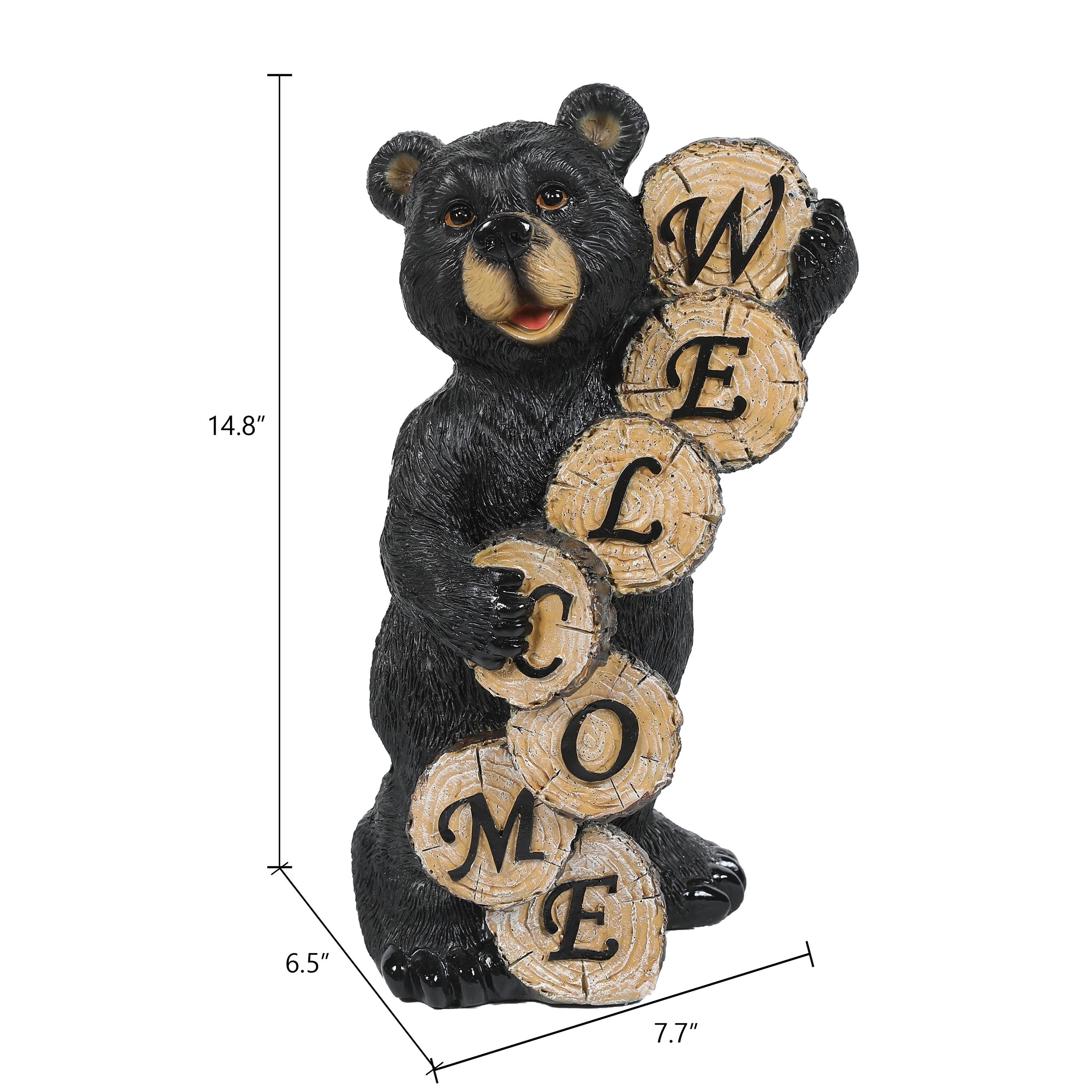 Black Bear Welcome Statue