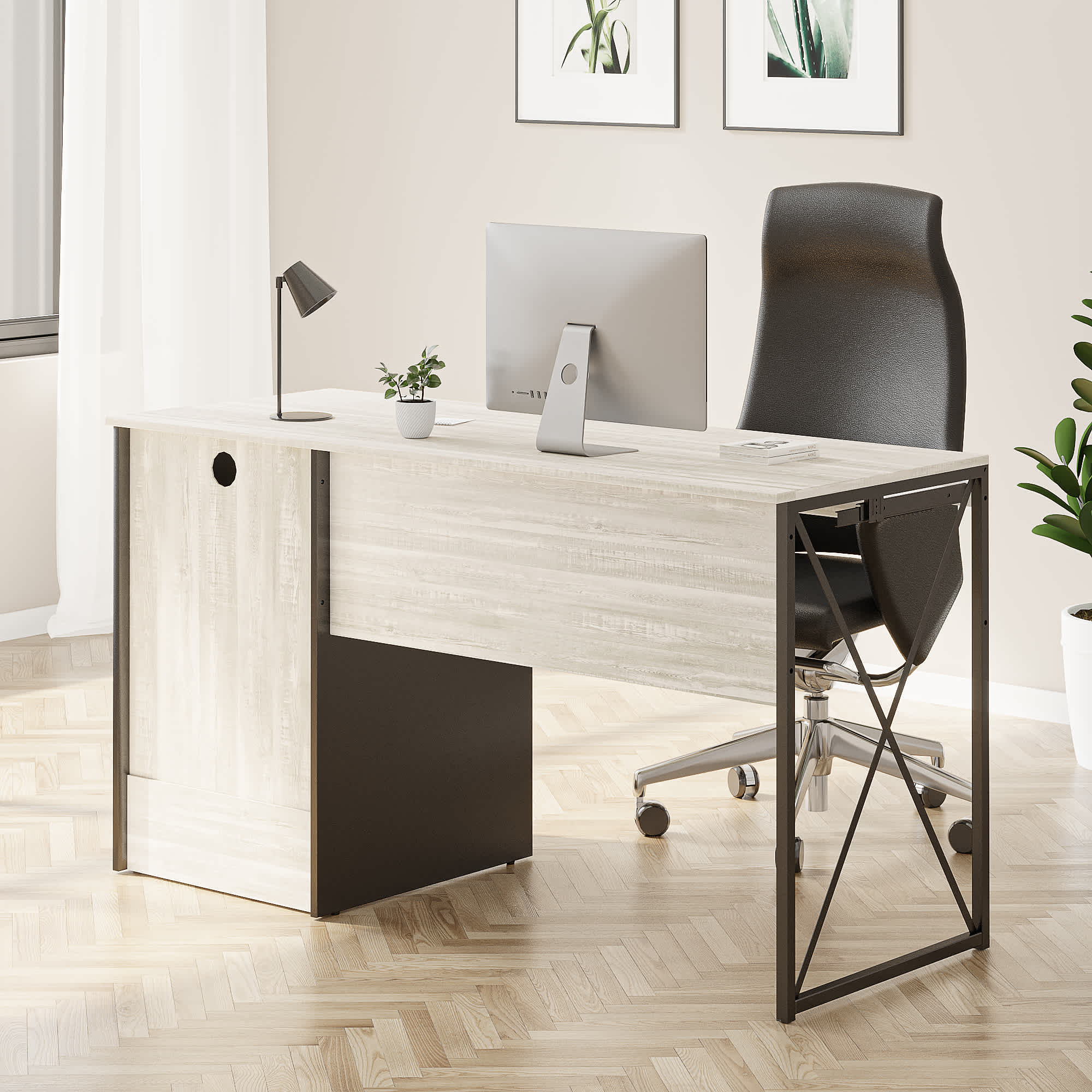 Bestier LOW-D374Q-WHTW desks - View #3