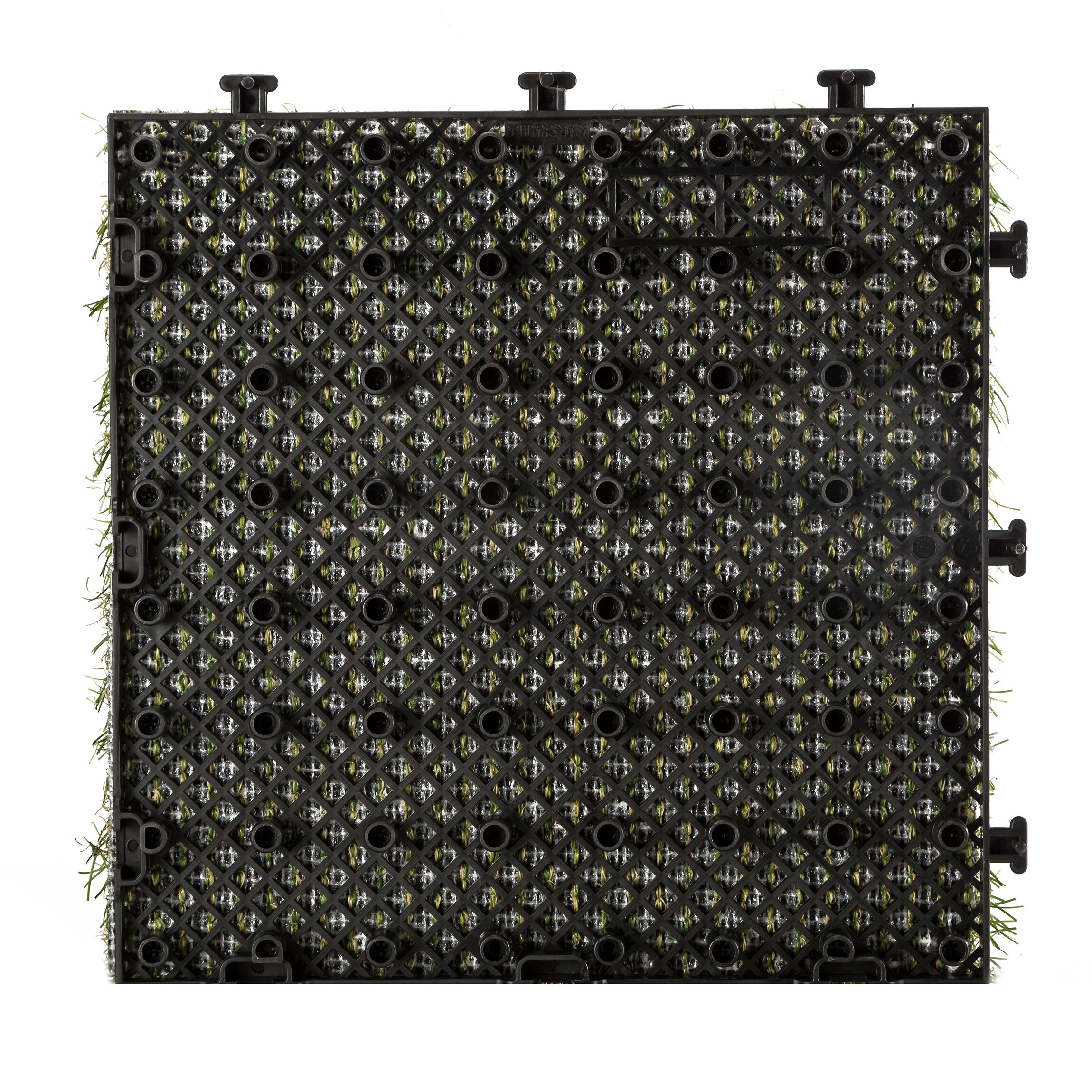 12" x 12" Green Plastic Interlocking Artificial Grass Deck Tile