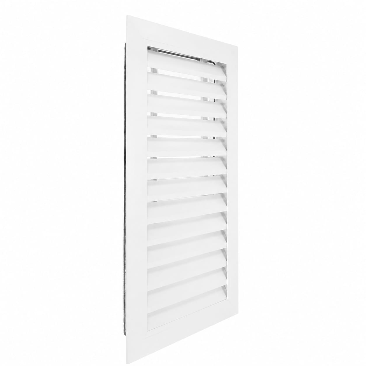 Aoibox  22 x 12 in White Aluminum Gable Vent with Stainless Steel Strainer and Tilted Louvers for 10 Air Vent Cover