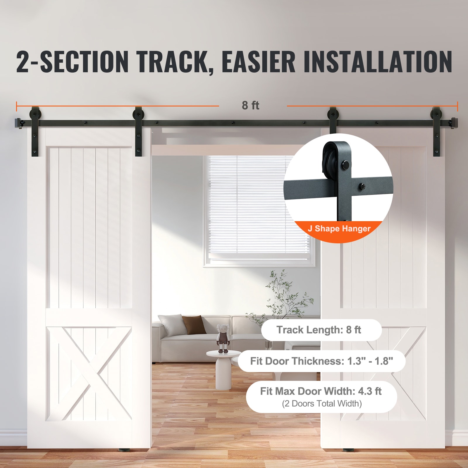 VEVOR SCGCYMWJTJHS00796V0 Barn-Door-Roller-Kits - View #2