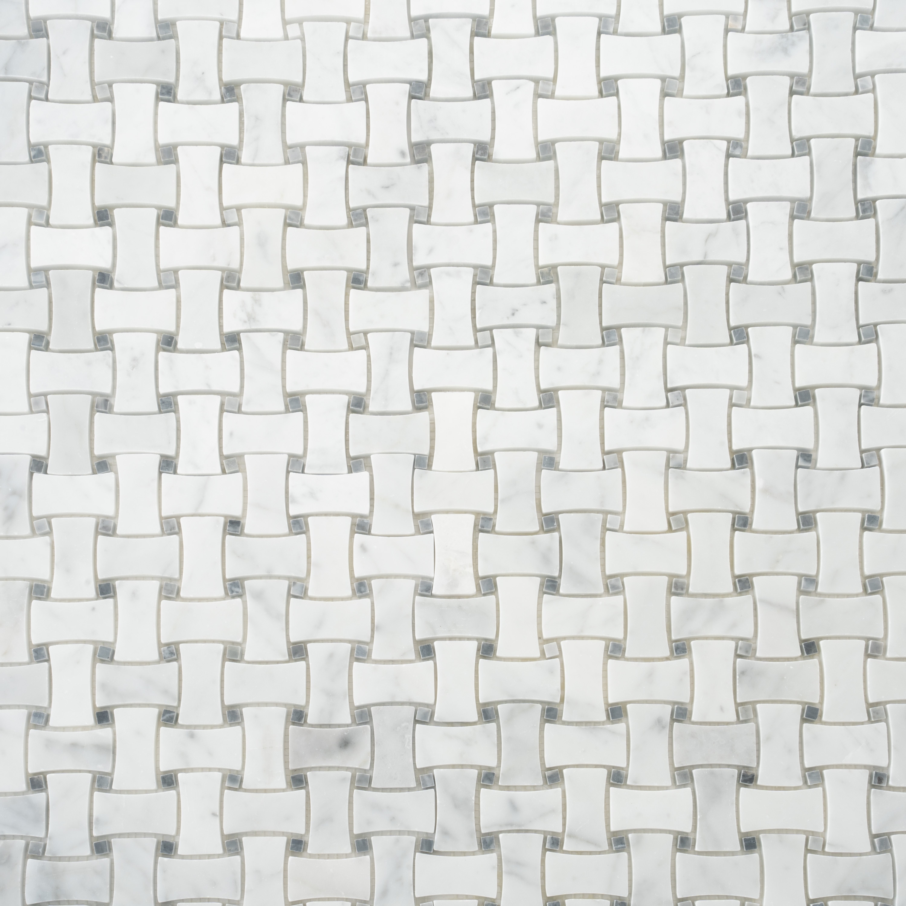 12" x 12" Gray Marble Basketweave Mosaic Tile