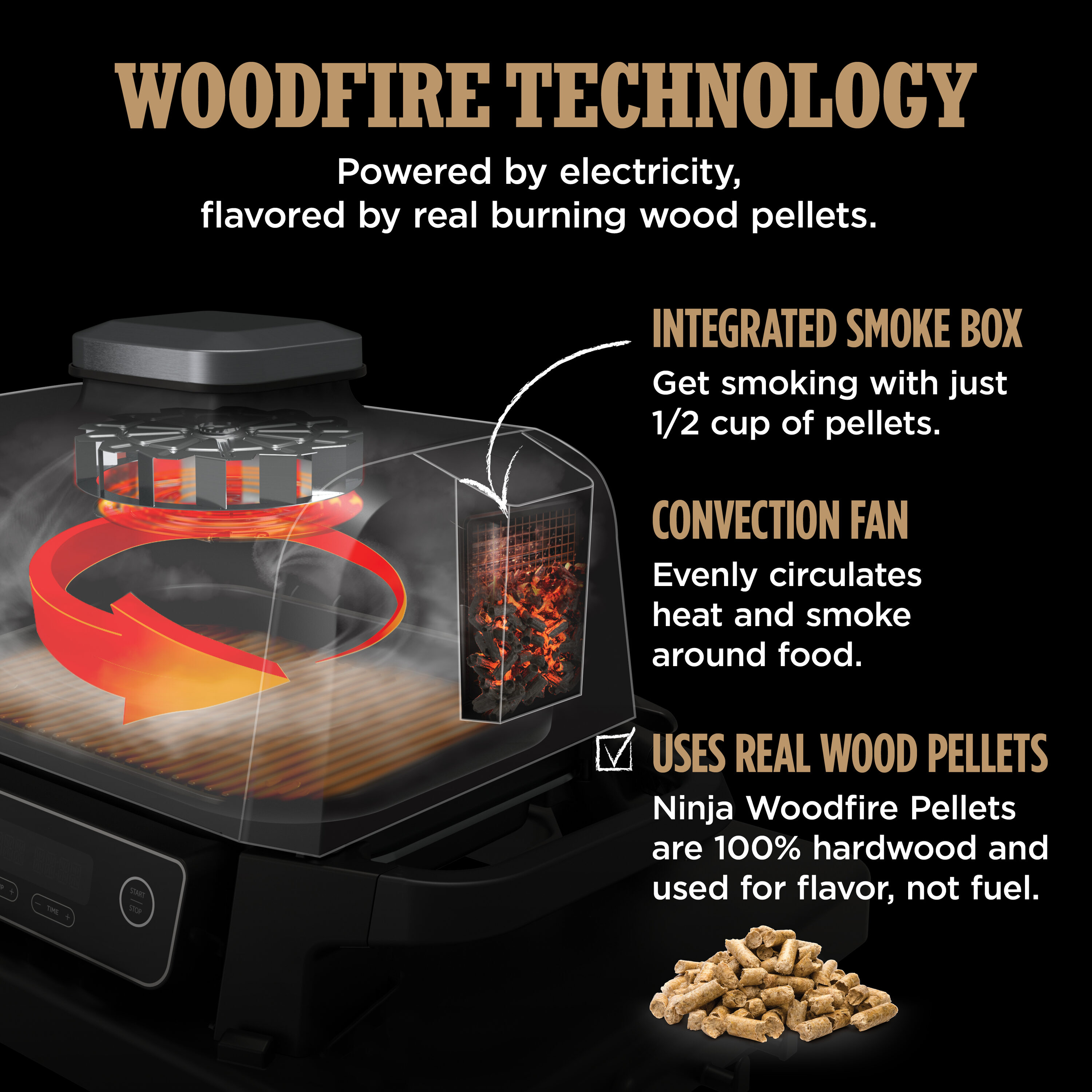 Ninja Woodfire 7-in-1 Electric Outdoor Smoker & AirFry Grill 