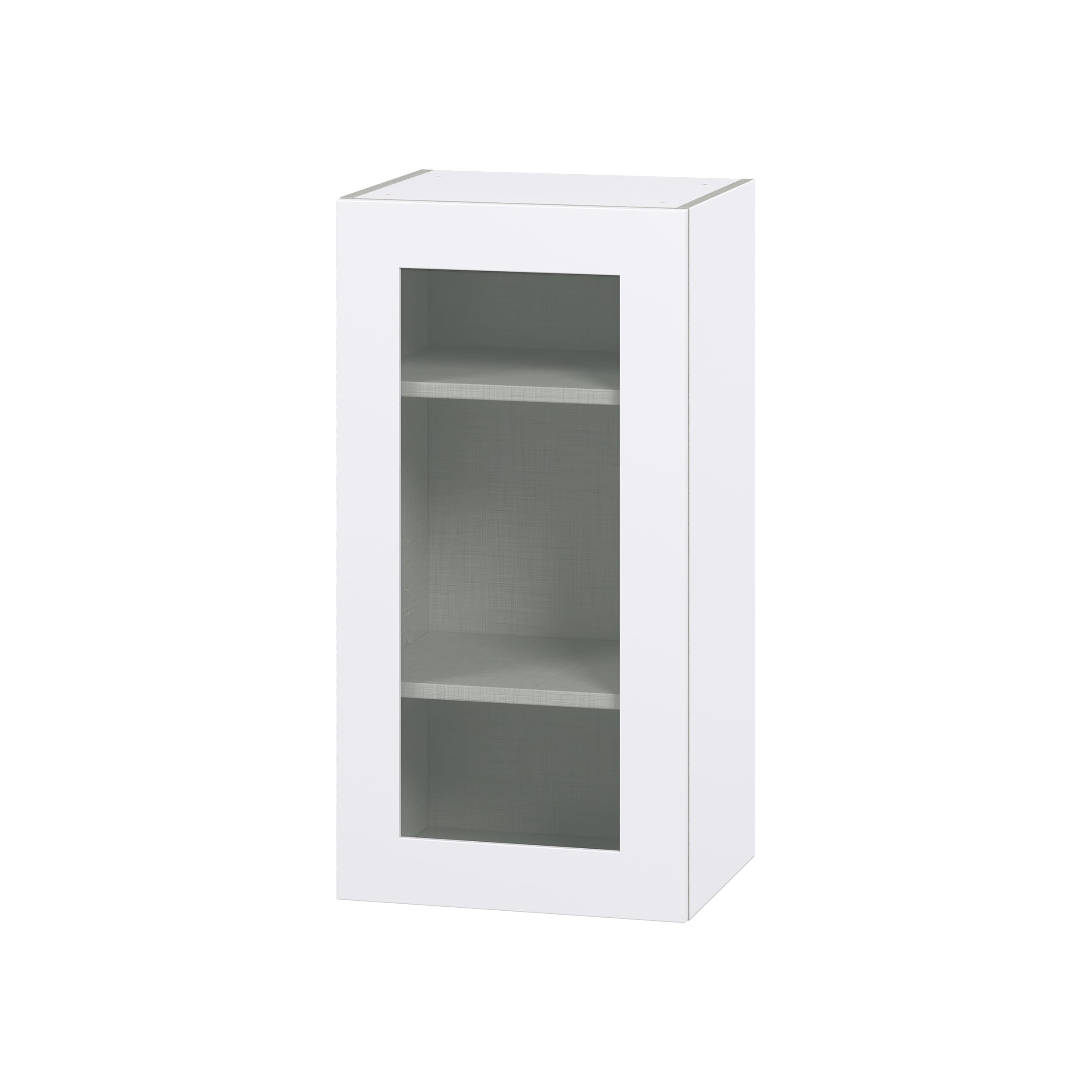 Hugo&Borg DSWG1835(L/R)-JO Jolie 18-in W x 35-in H x 14-in D Warm White Wall Fully assembled Cabinet (Glass Panel Glass)