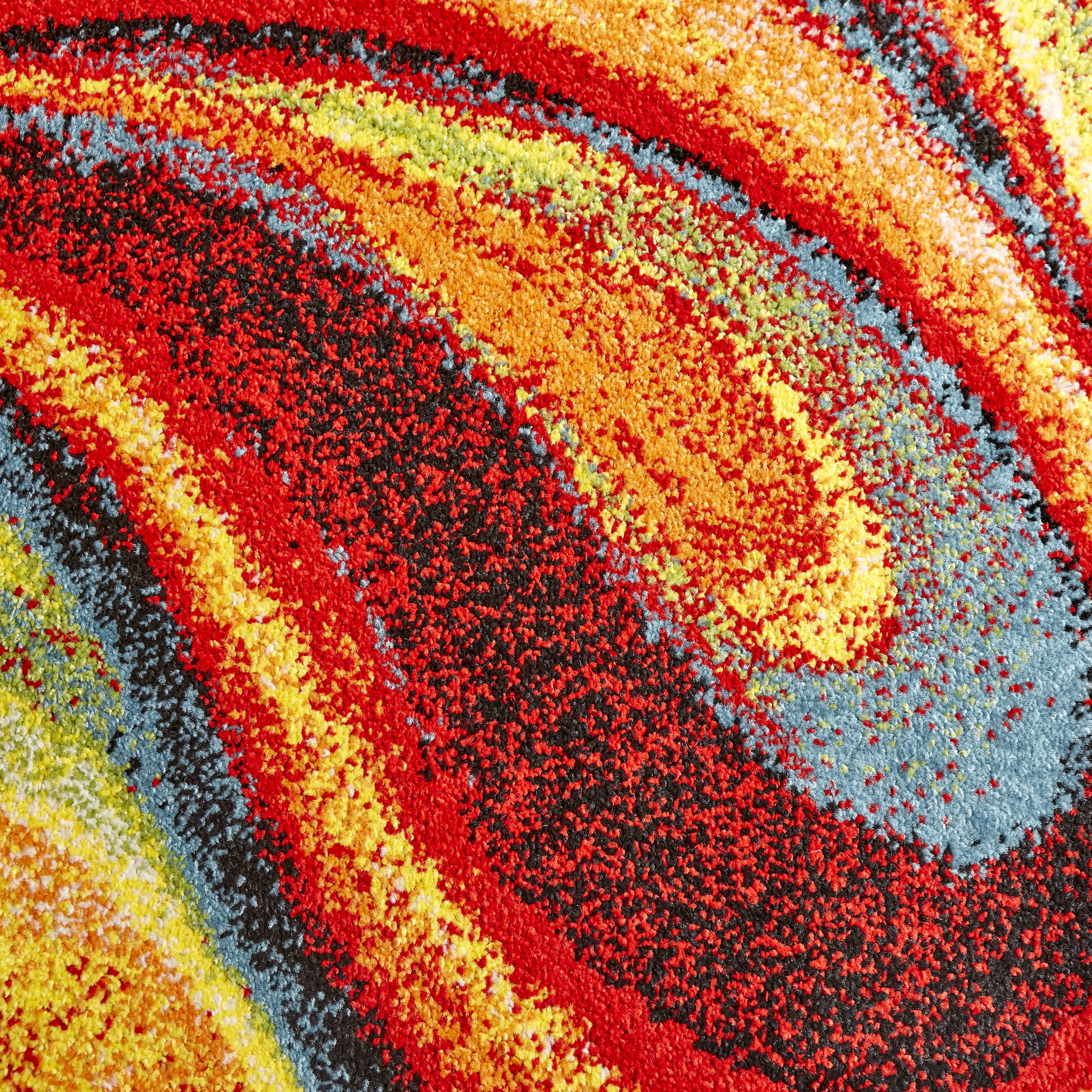 8' x 10' Red and Yellow Abstract Synthetic Area Rug