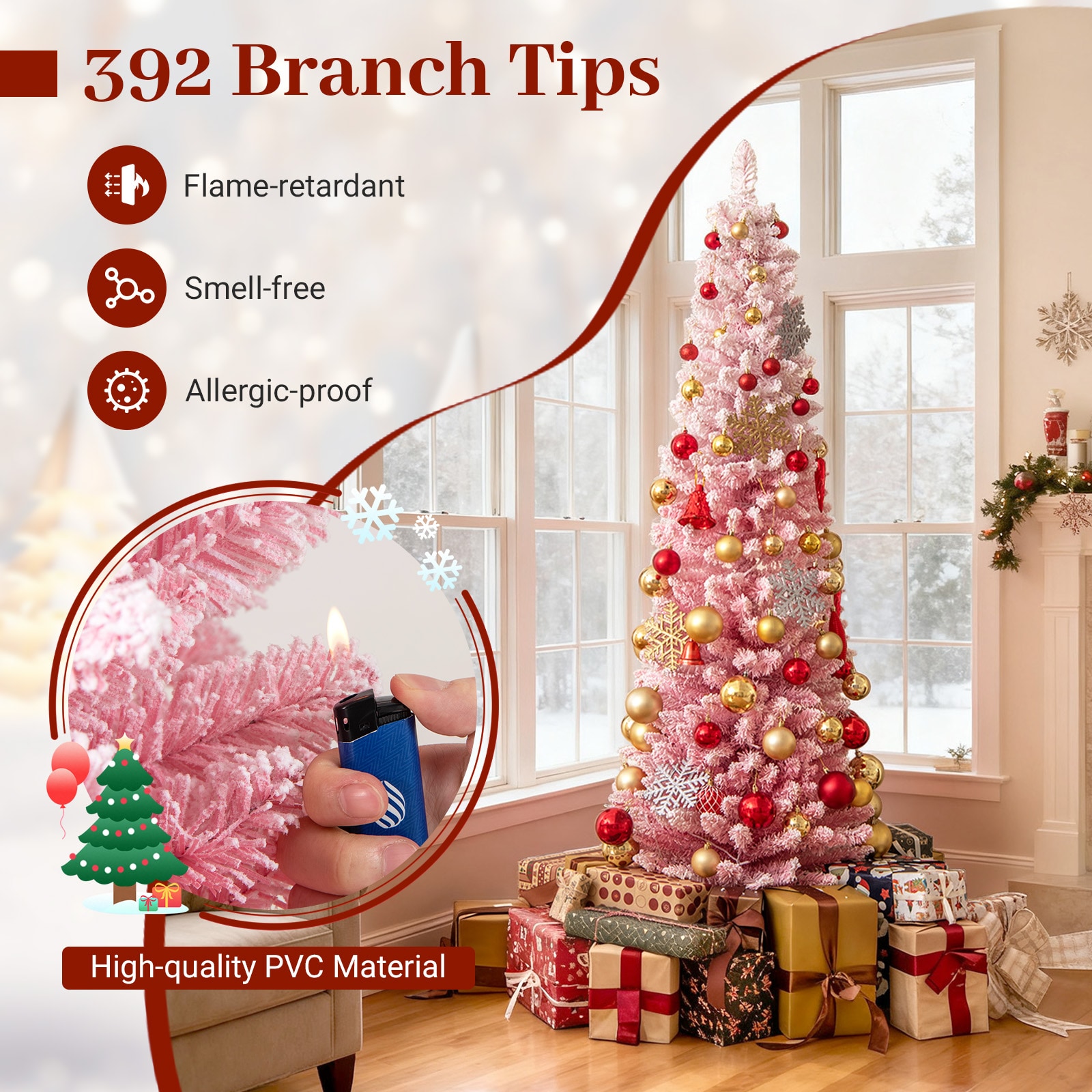 WELLFOR CM-HGY-23487US Artificial-Christmas-Trees - View #6
