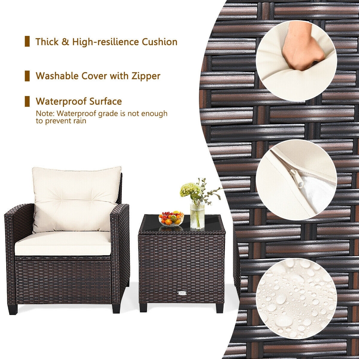 Clihome CWCH-HW63AC759WH Patio-Conversation-Sets - View #8