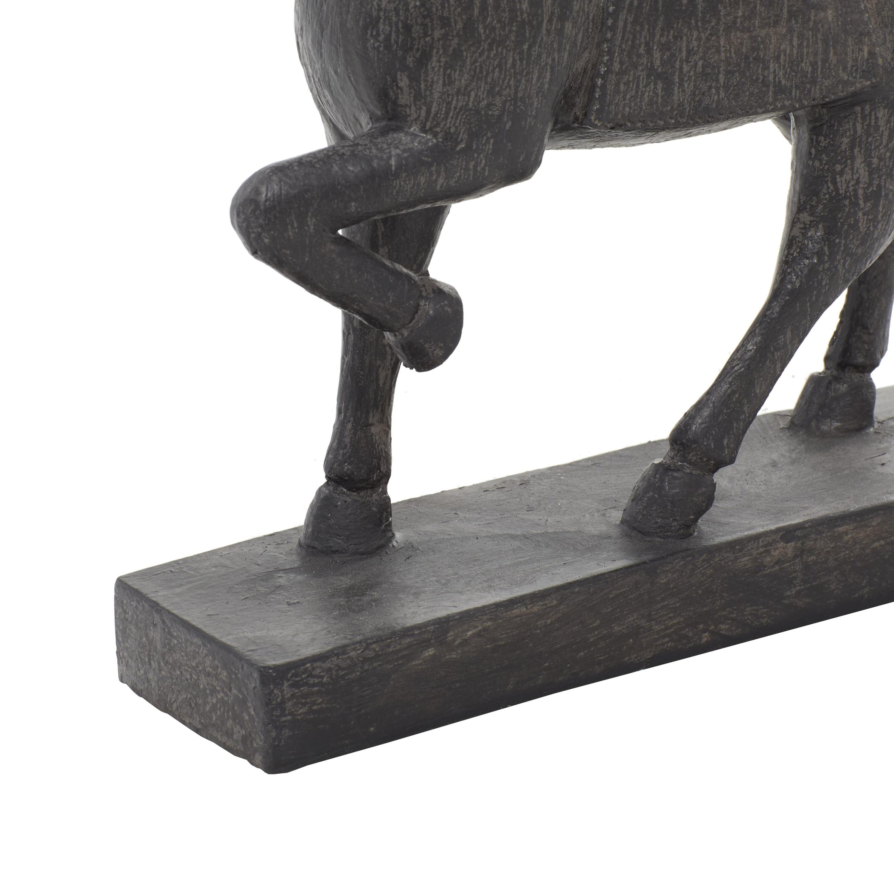 9" Brown Polystone Horse Statue with Weathered Finish