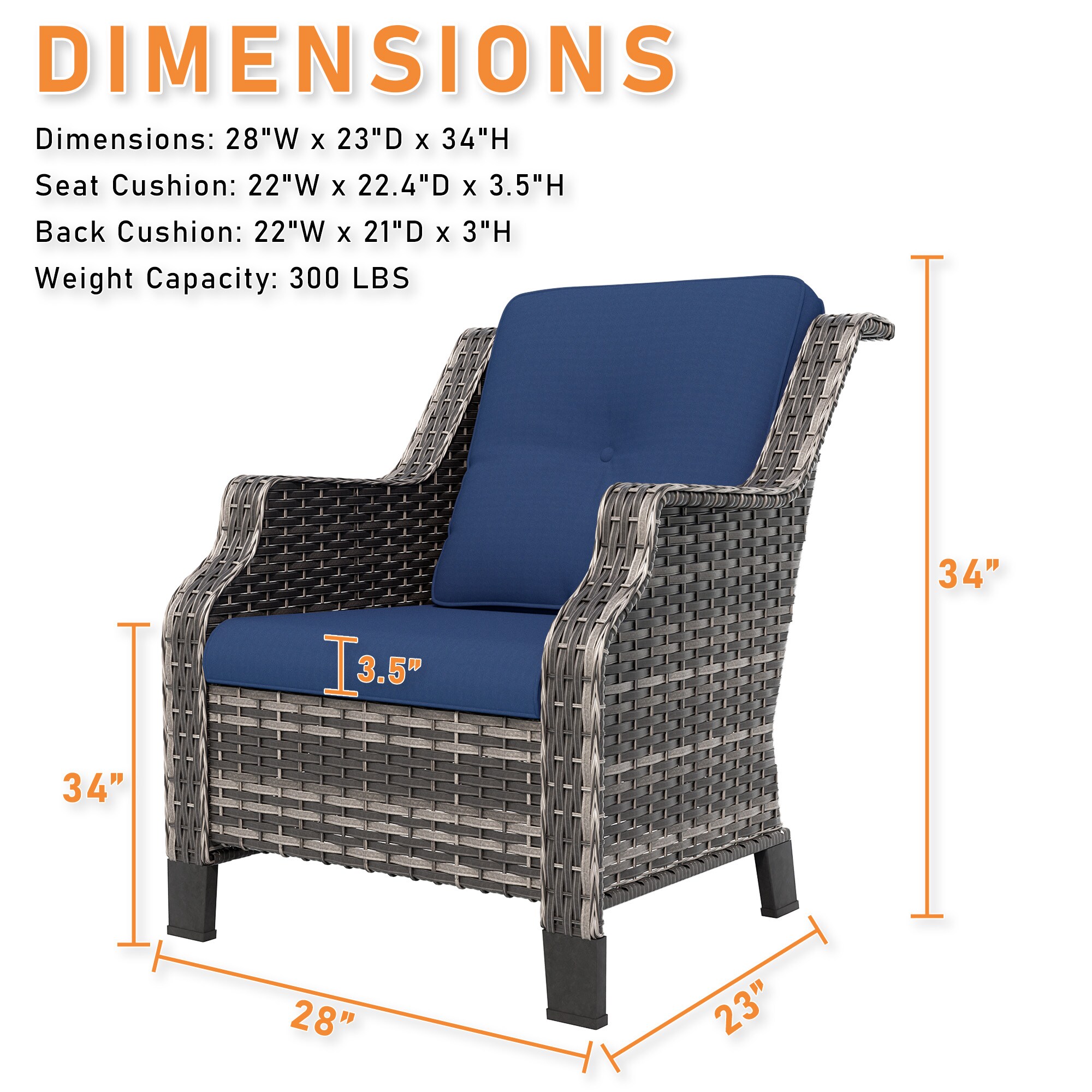Gardenbee HGL-M31-DPB Patio-Chairs - View #3
