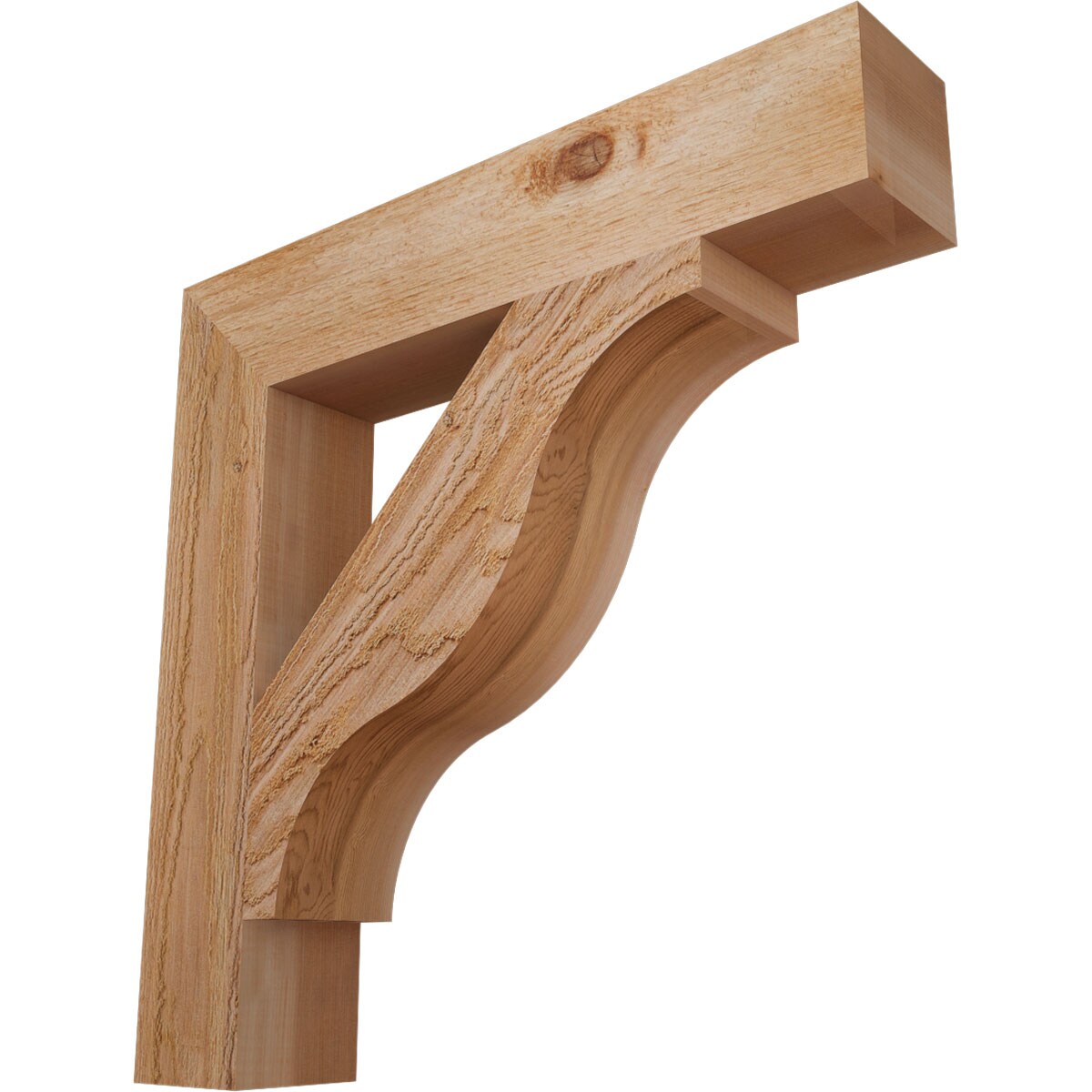 Ekena Millwork BKT04X22X22FST05RWR Funston Block Rough Sawn 4-in x 22-in x 22-in Western red cedar Brown Wood Standard bracket