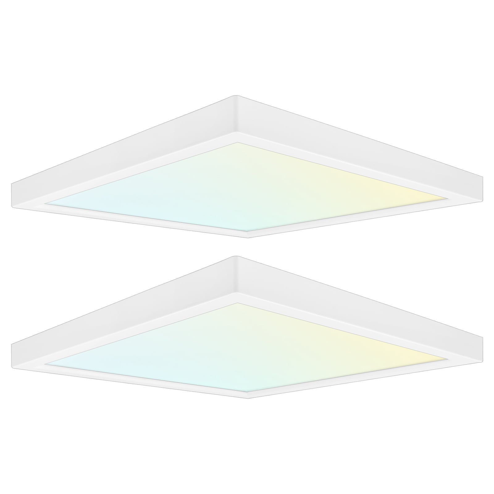 Luxrite 9" Selectable 3-Color LED Square Flush Mount Light, Dimmable