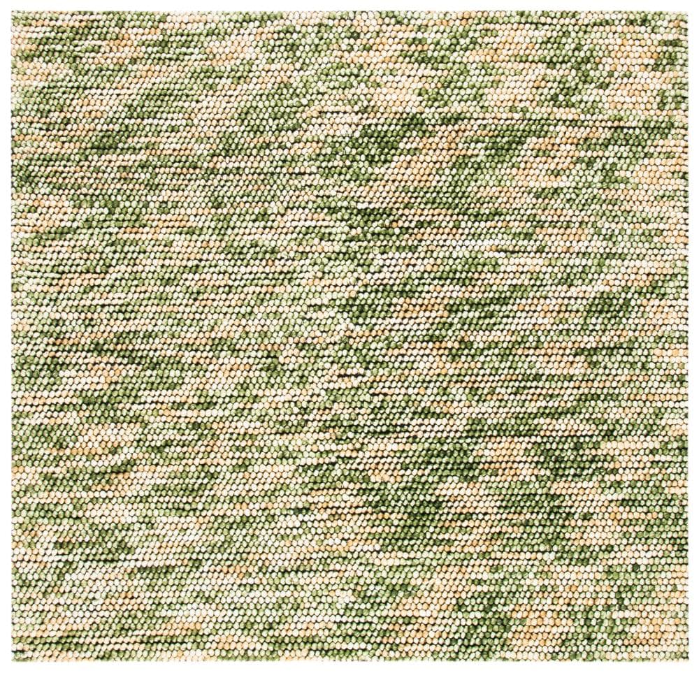Safavieh NAT551C-6SQ Natura Norgate 6 x 6 (ft) Polyester Yellow/Green Square Indoor Abstract Coastal Area rug