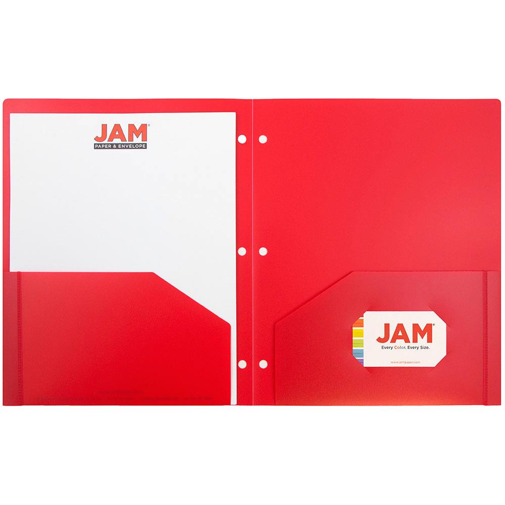 JAM Paper 6-Pack Red Plastic 9-in x 12-in Pocket Folder in the Folders ...