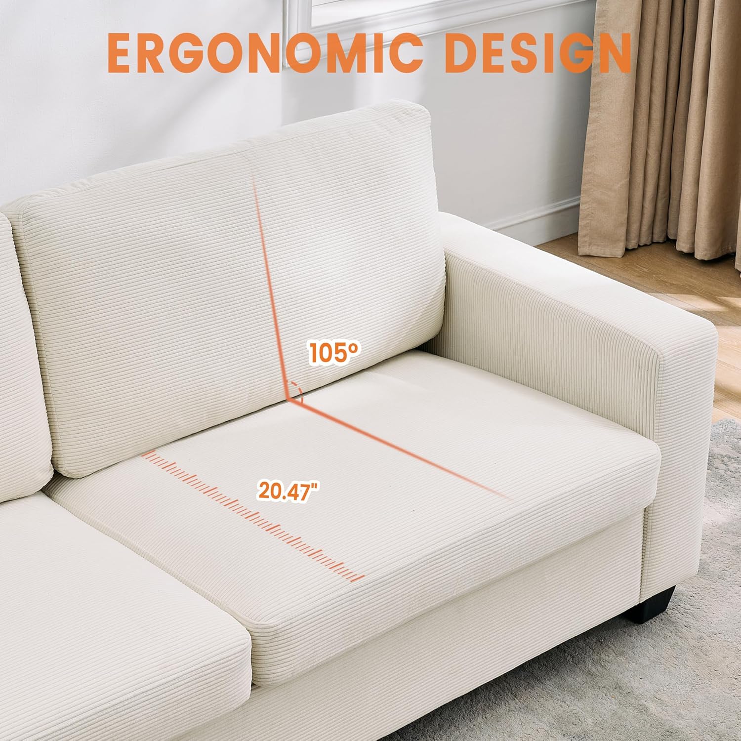 Qeetex CCPHK-338FN6QW Sofas-Loveseats - View #4