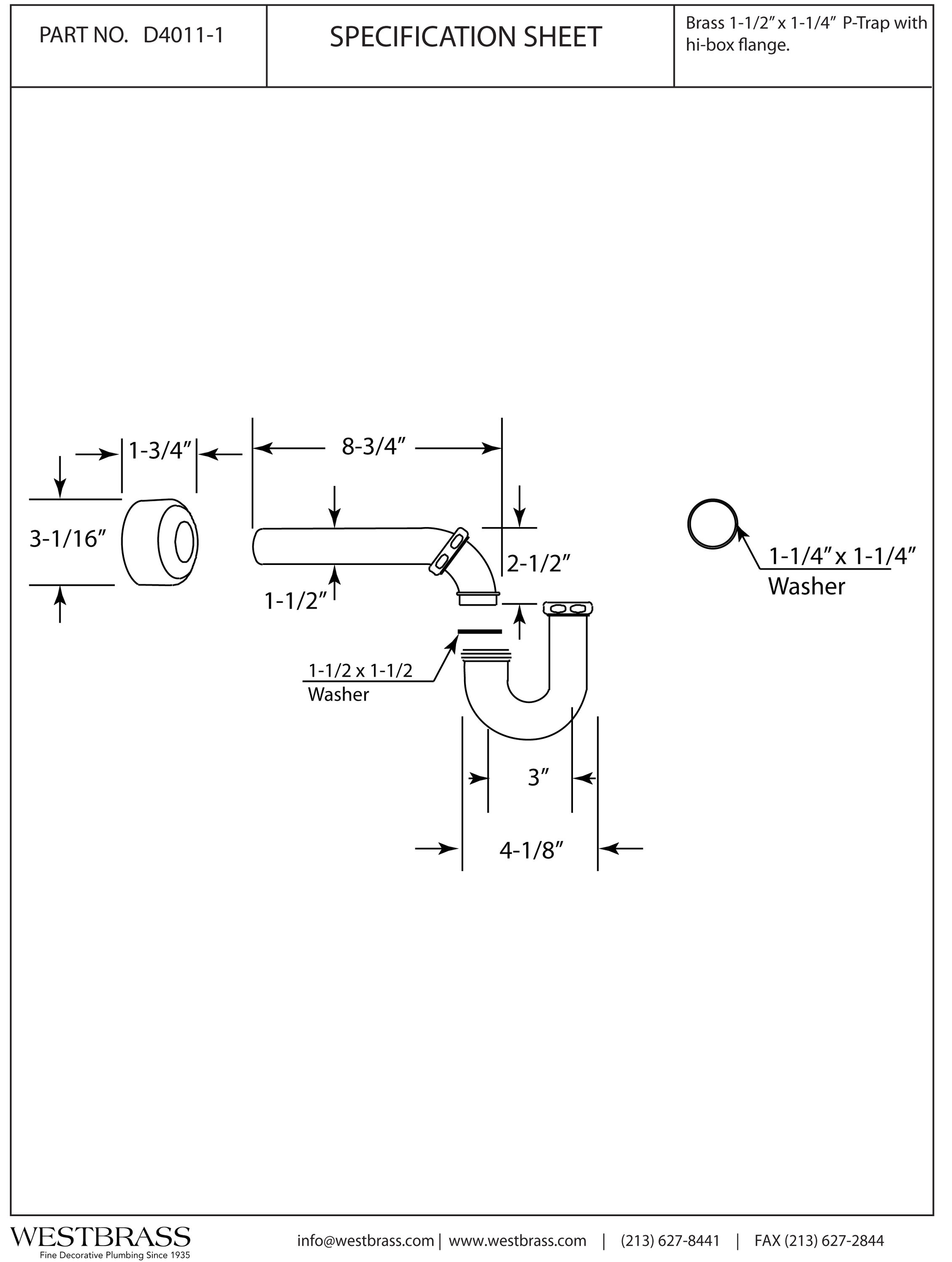 WESTBRASS D4011-1-26 Under-Sink-Tubular-Drainage - View #2