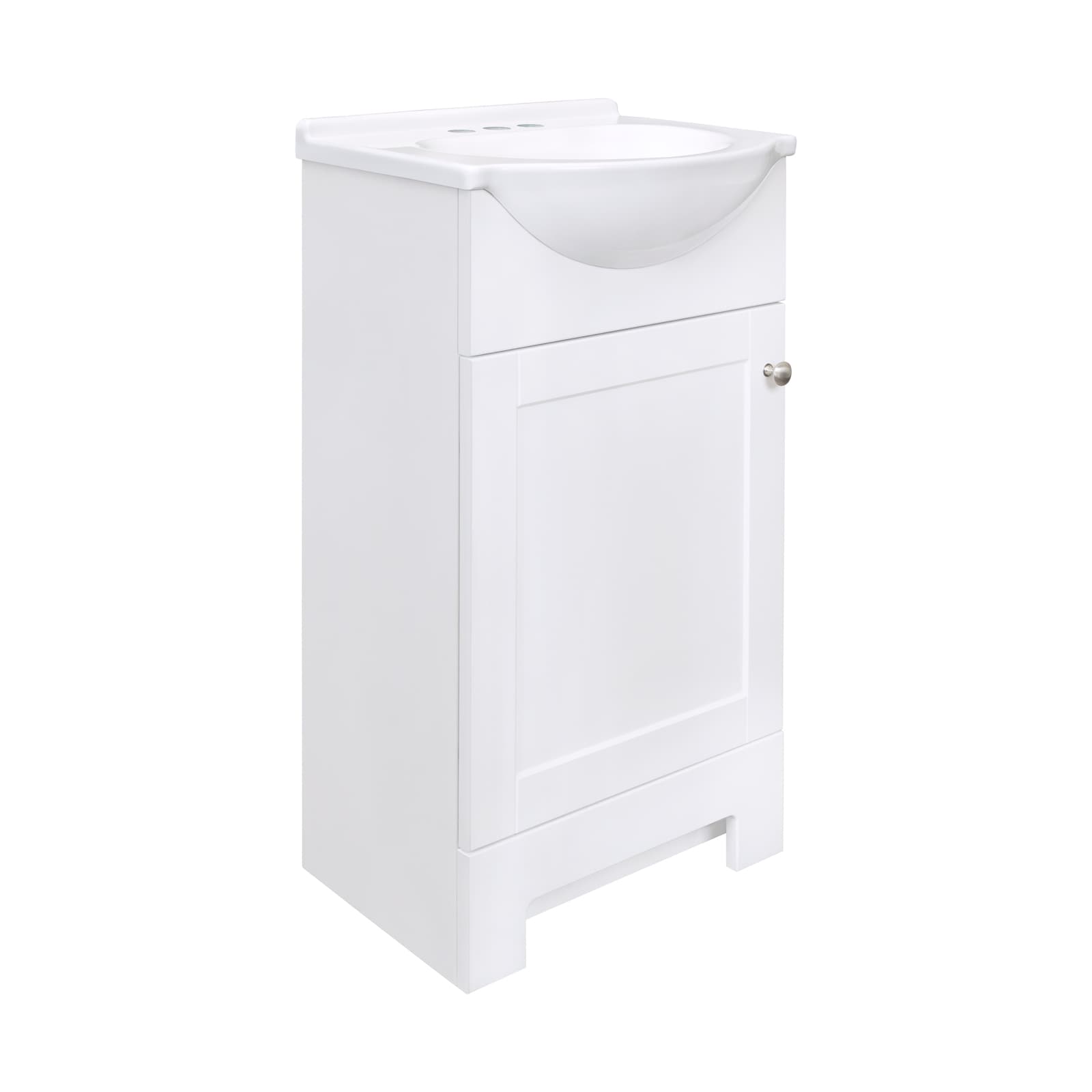 Euroco 18.07 inchw Bathroom Vanity with Sink,Bathroom Cabinet with 2 Doors & Drawer, White