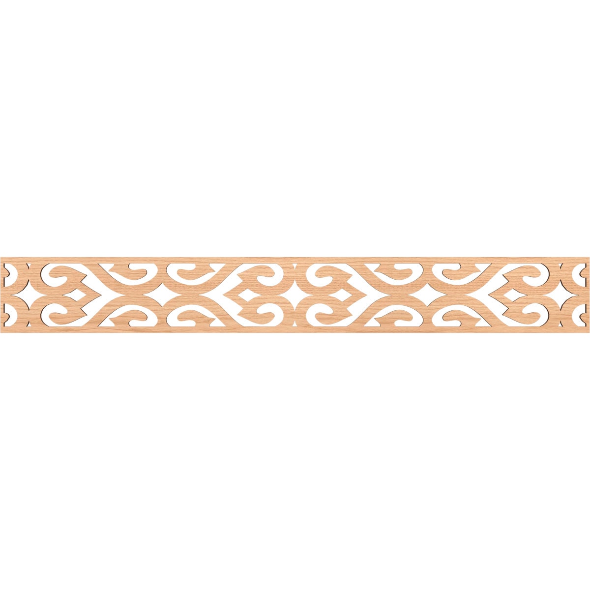 Ekena Millwork MLDA06X46KEEHI Keene Fretwork Flat Trim 6-in x 3.86-ft Hickory Brown Unfinished 2156550 Pierced Wall Panel Moulding