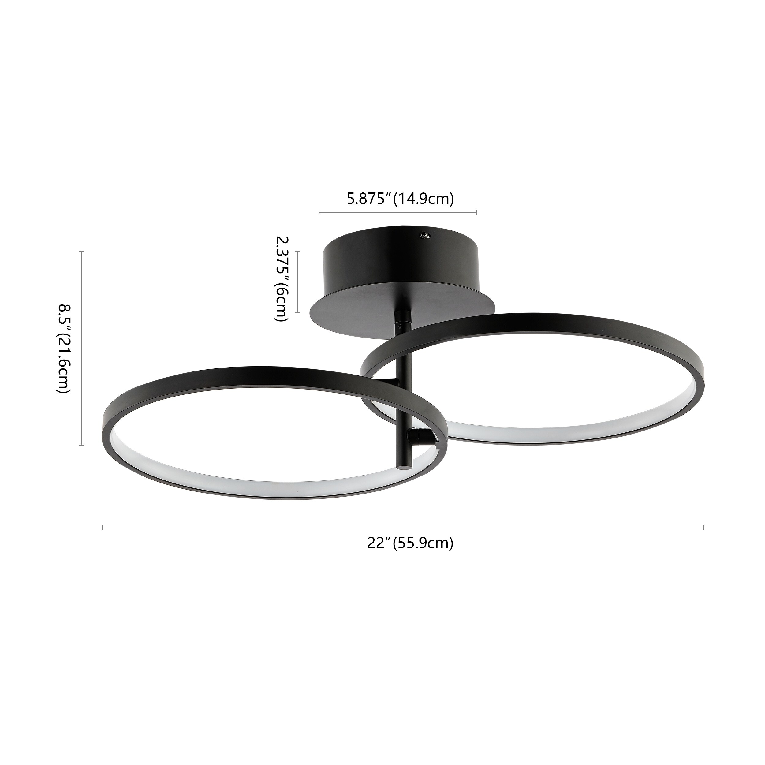 Reyah Matte Black Aluminum LED Flush Mount Light