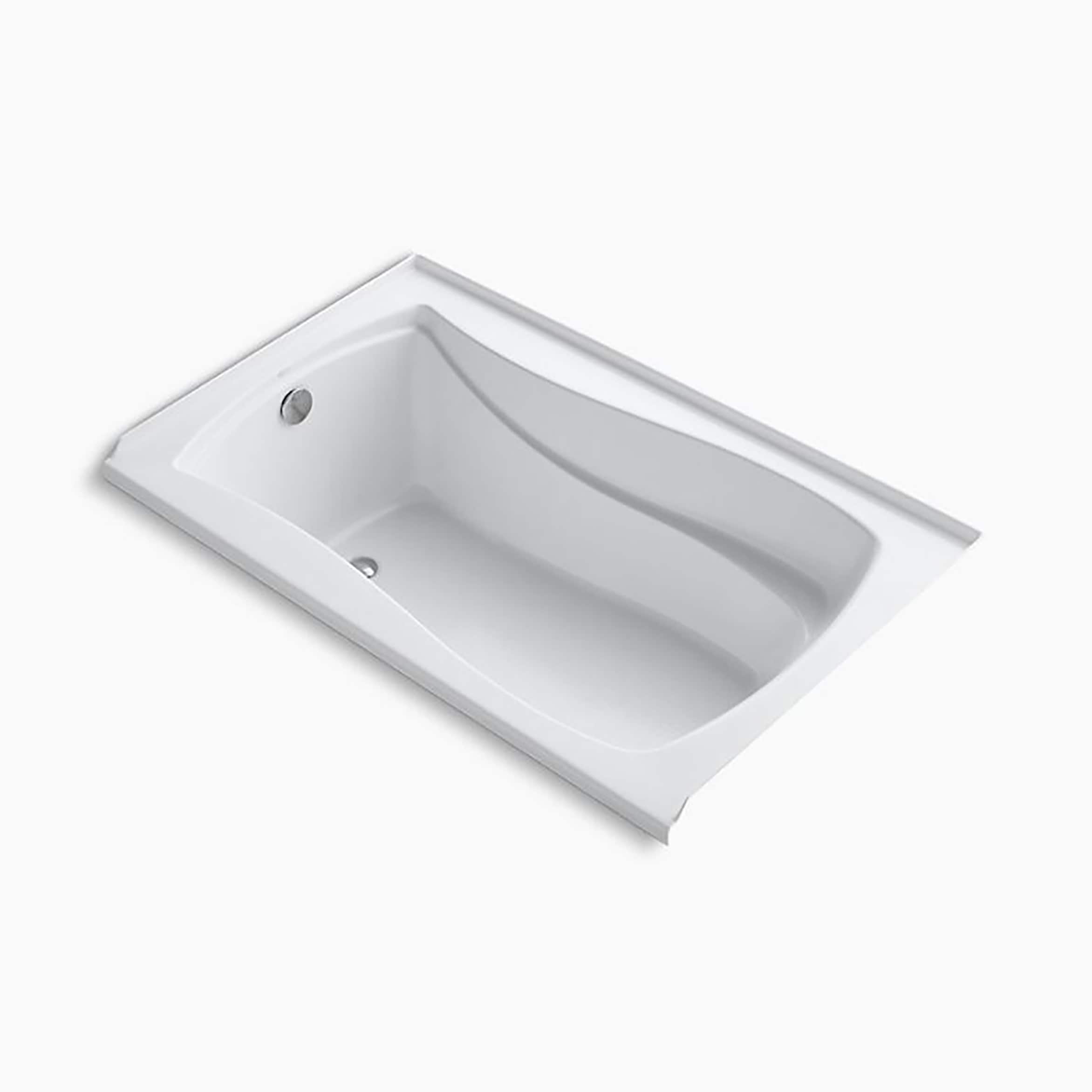 KOHLER 1242-L-0 Mariposa 36.0-Inches x 60.0-Inches White Acrylic Hourglass Alcove Soaking bathtub ( Left Drain )