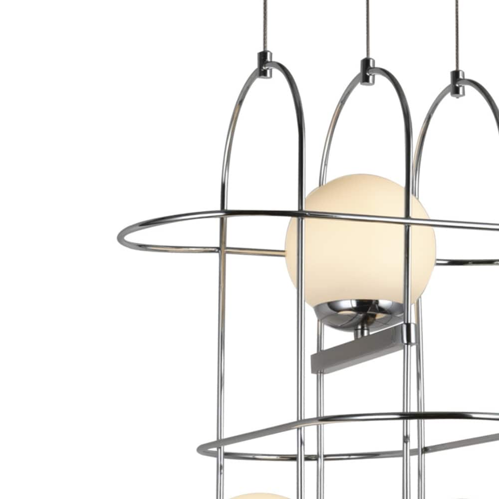Lyra 16-inch Chrome Integrated LED Adjustable Wire Frame Chandelier