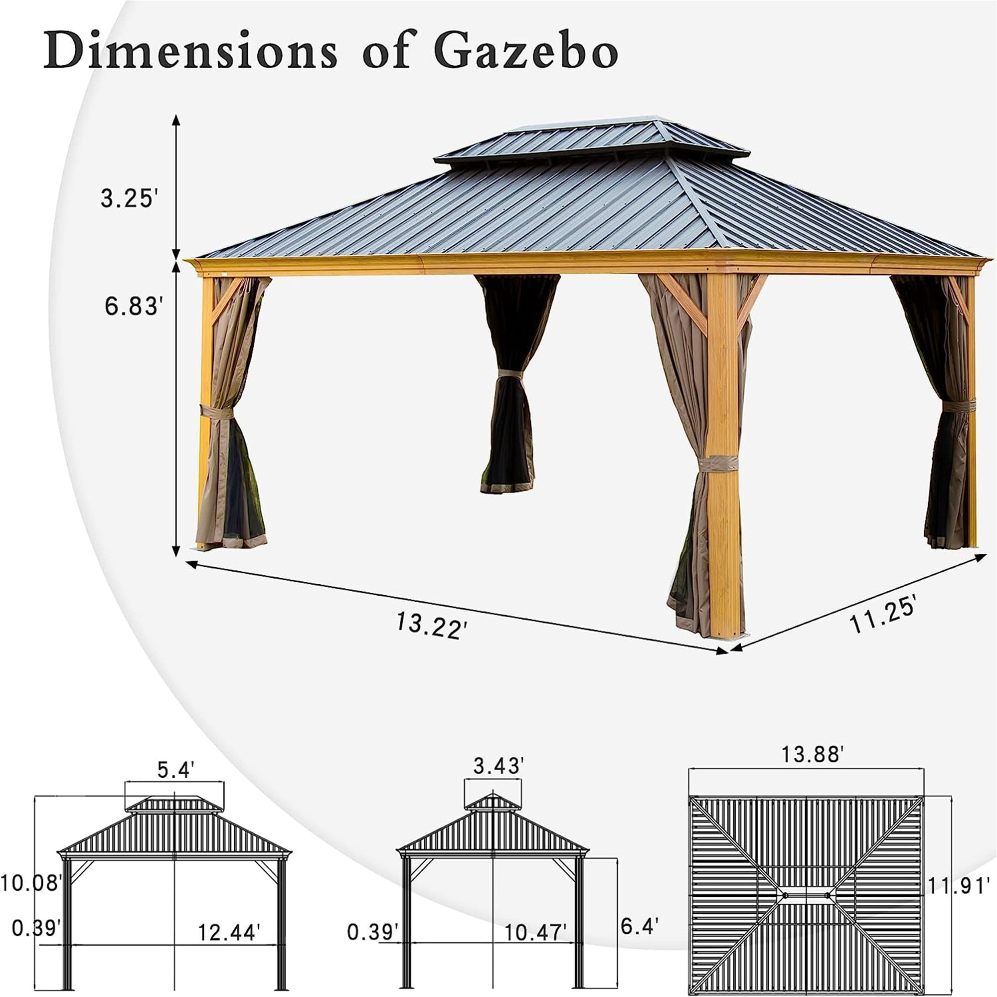 JIMSMAISON BOCPCG18Y-BRO Wood-Resin-Gazebos - View #6