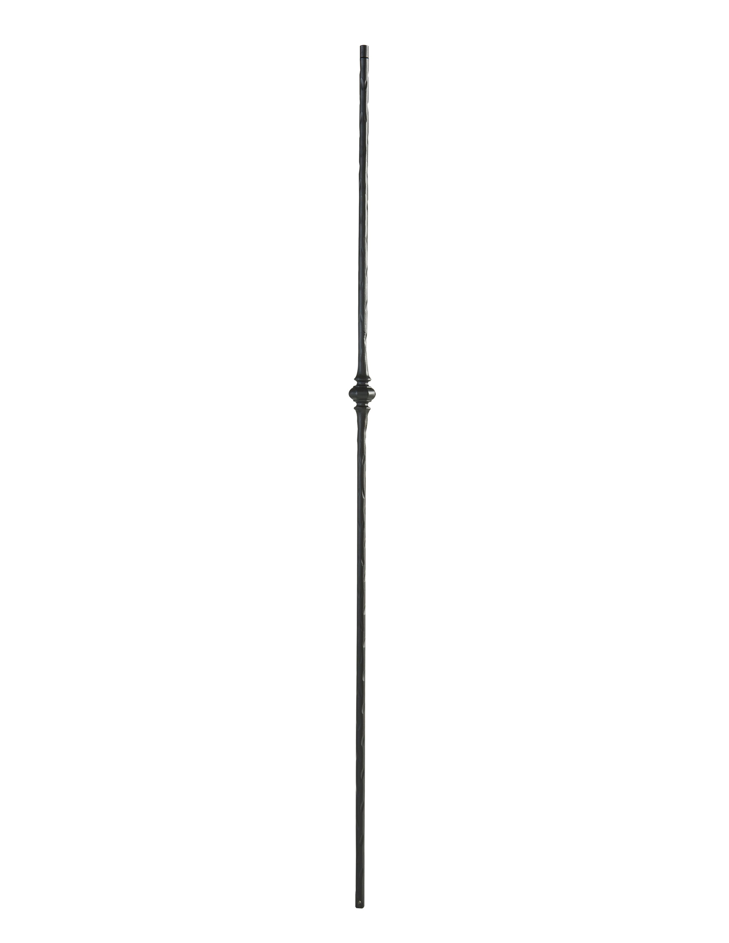 Crown Heritage 4581071FB44 44-in x 1.3438-in Satin Black Wrought Iron Pin Top Single Knuckle Stair Baluster