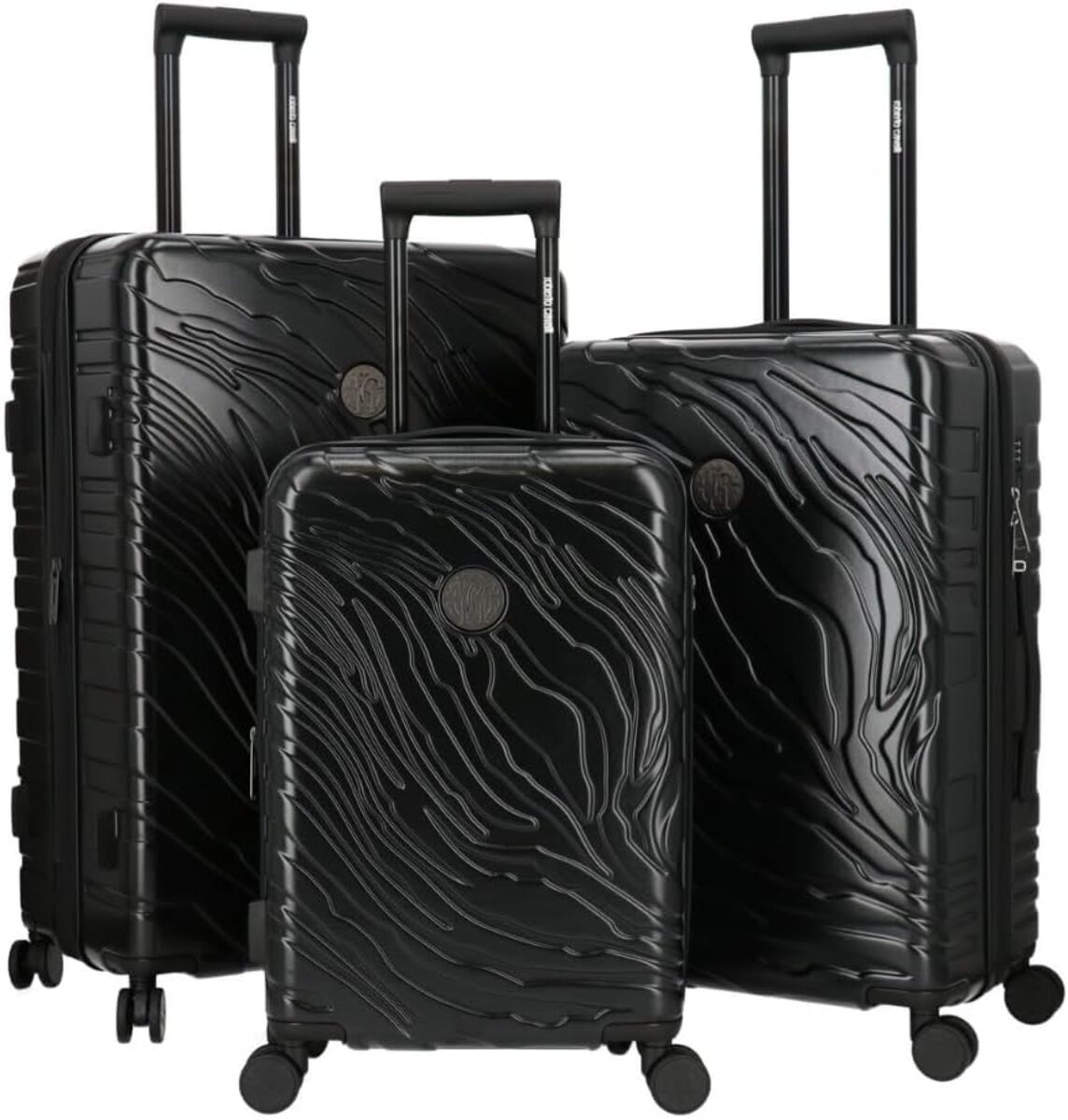 J&V TEXTILES JSV00DA#36305051 28X19X16 Black Plastic Hardshell Suitcase set