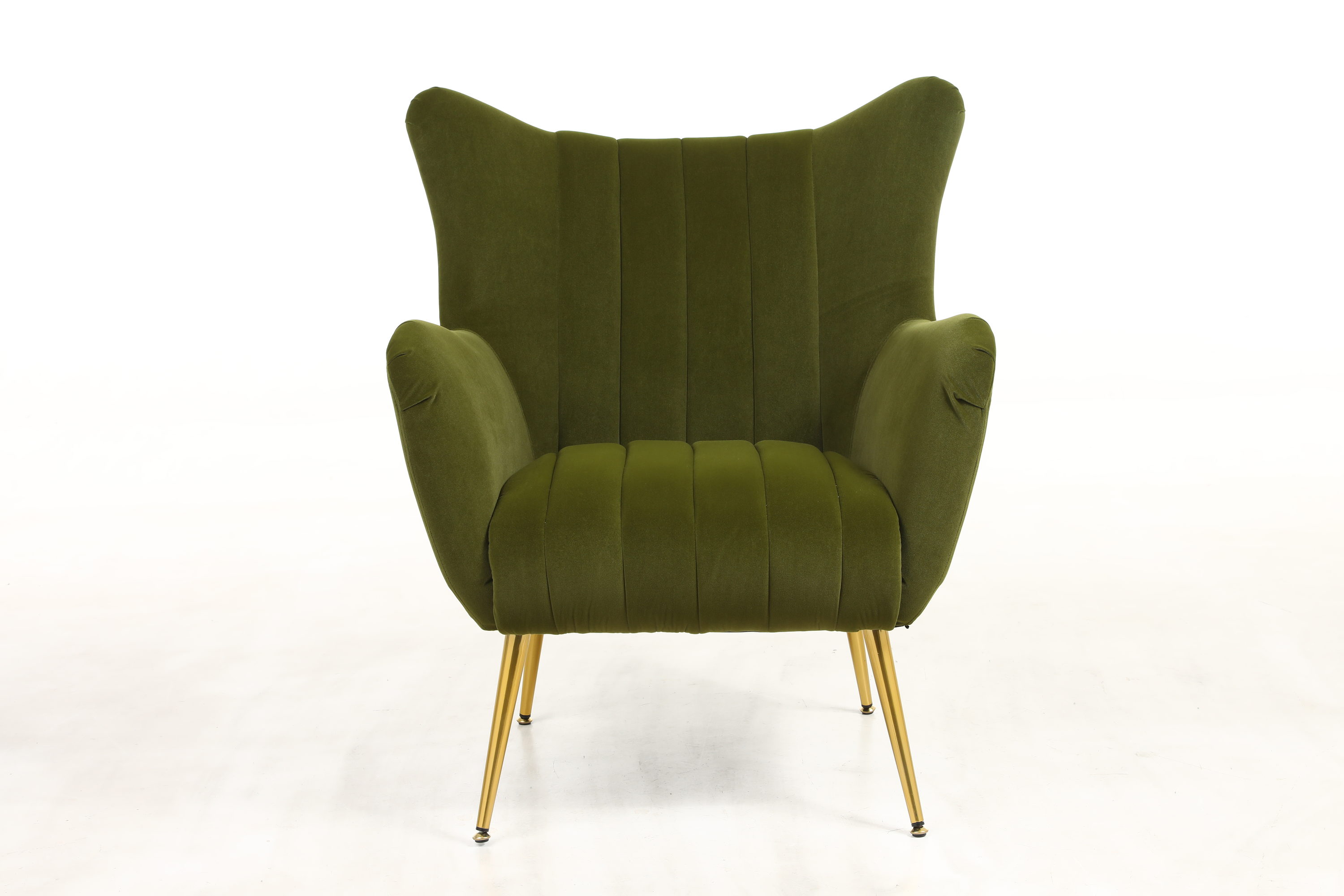 CASAINC WF-HFSN133-GN Modern velvet chair Contemporary/Modern Velvet Upholstered Wingback Chair (Metal Frame)