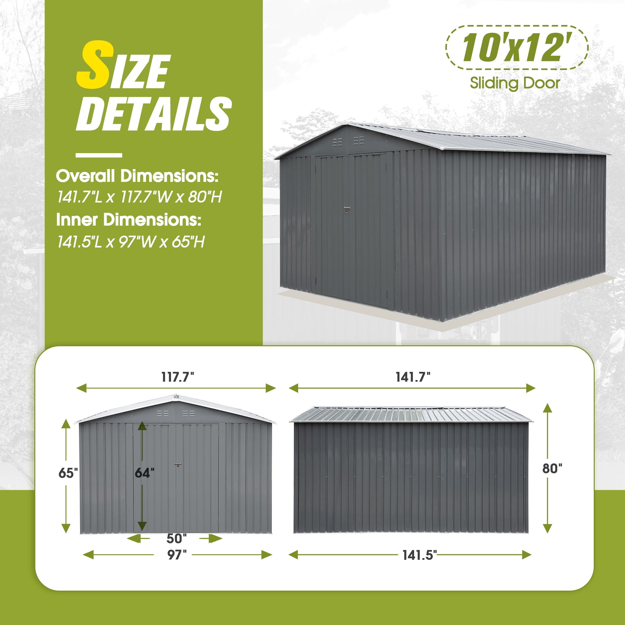 Mondawe MD-HG61R1384 Metal-Storage-Buildings-Sheds - View #3