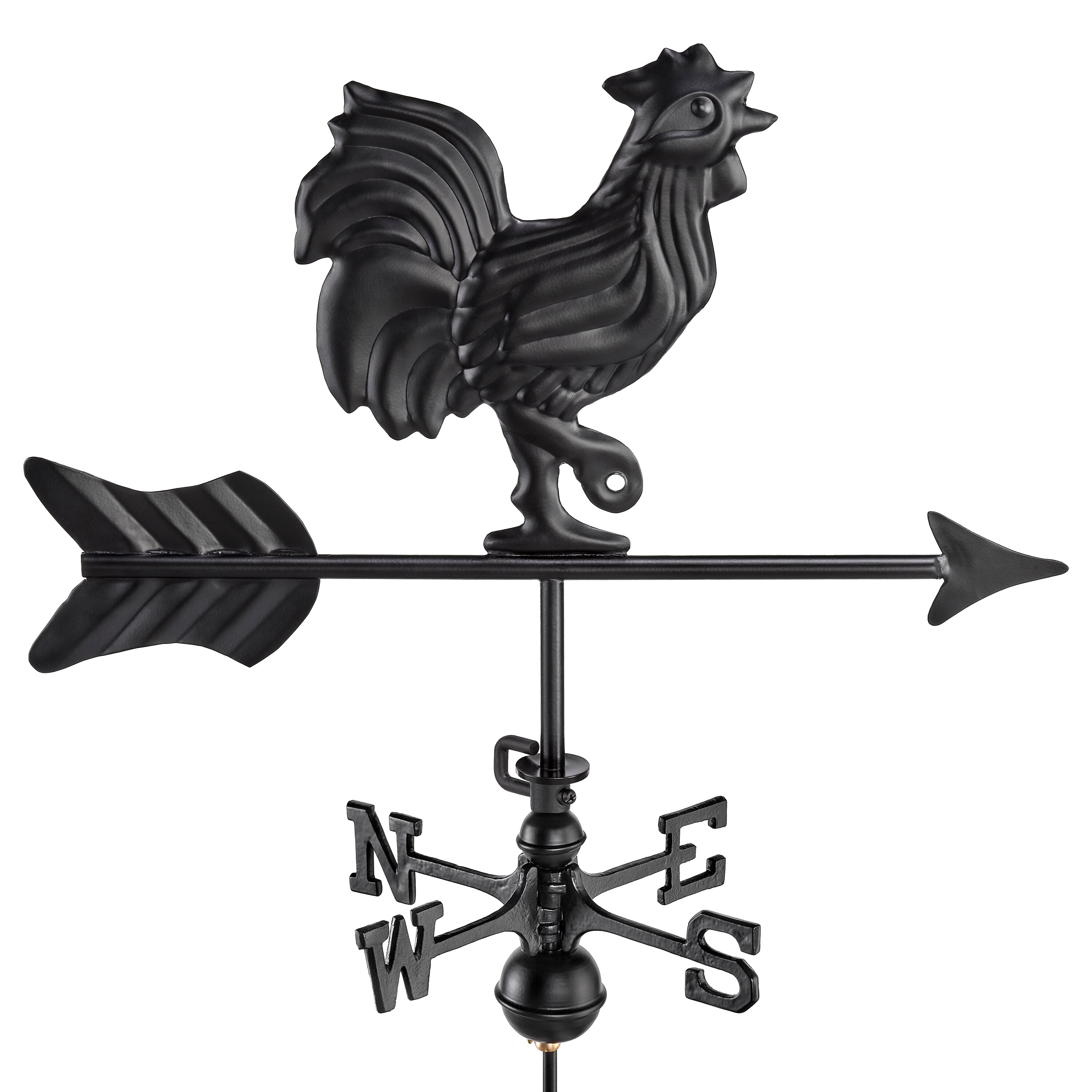 Good Directions 802KR Black Aluminum Roof-mount Rooster Weathervane