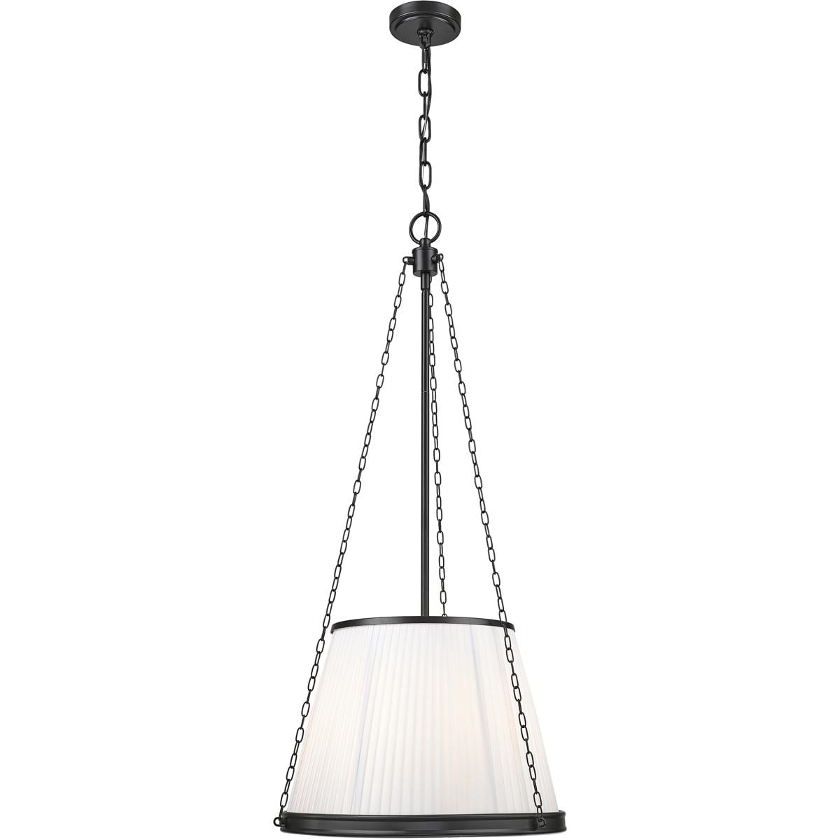 Z-Lite Madeline 5 -Light Matte Black Transitional Fabric Cone Hanging Pendant Light
