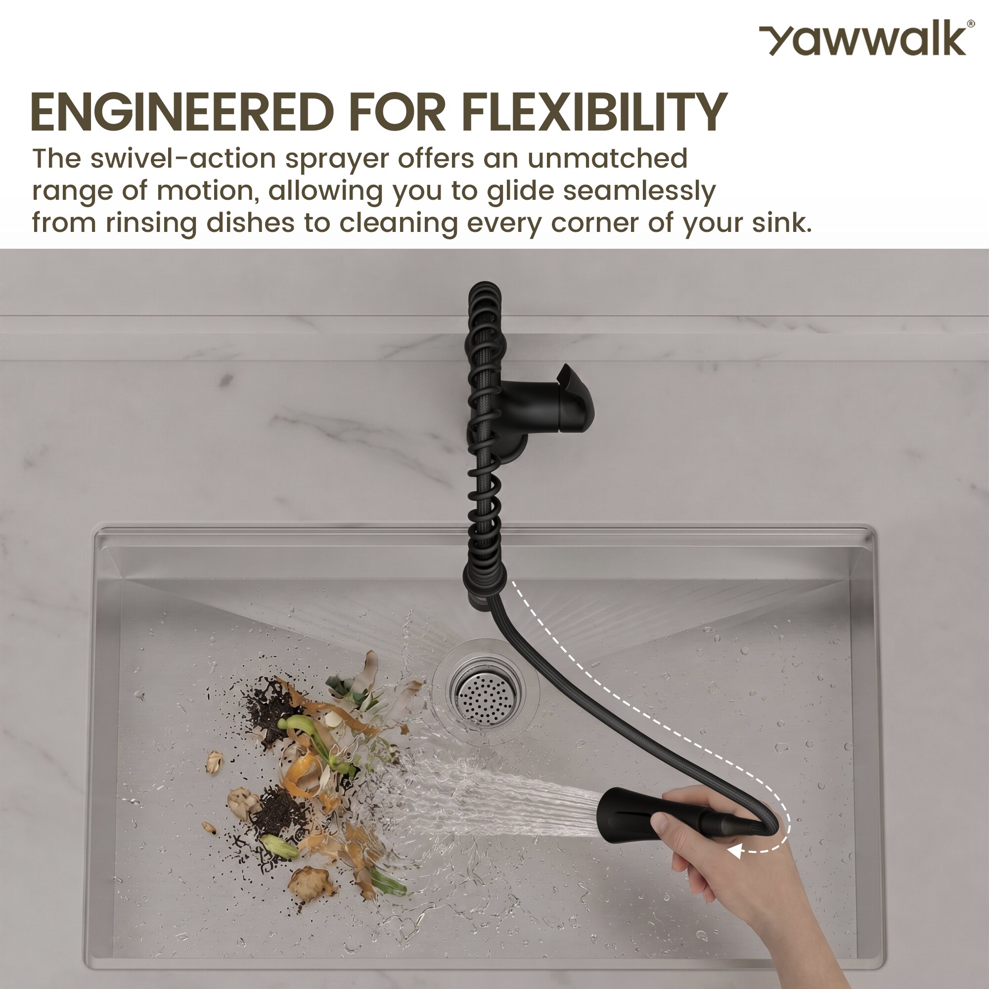 YAWWALK Y13W43K-MB-1 Kitchen-Faucets - View #3