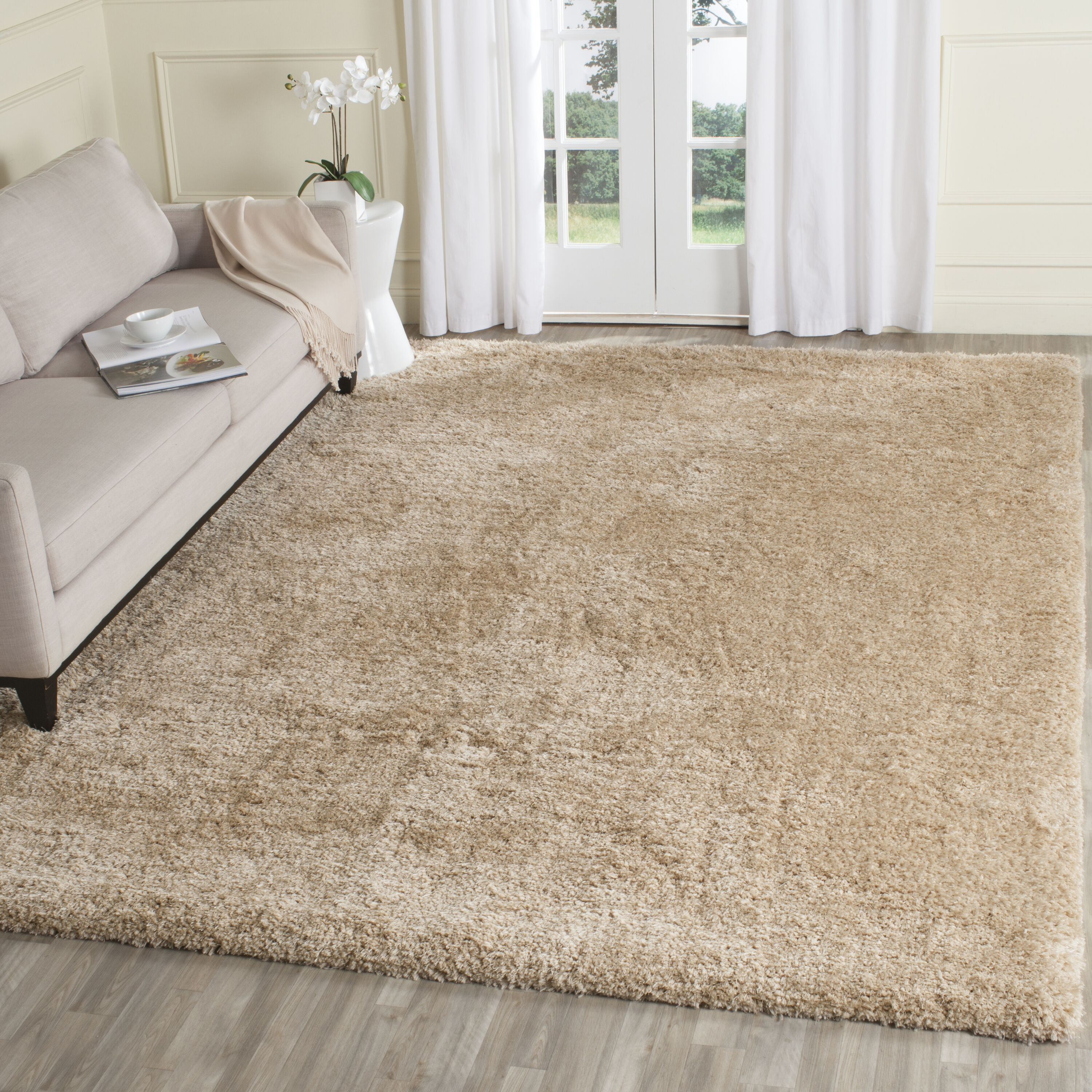 Safavieh Supreme Shag 5 x 8 Light Blue Indoor Solid Area Rug at