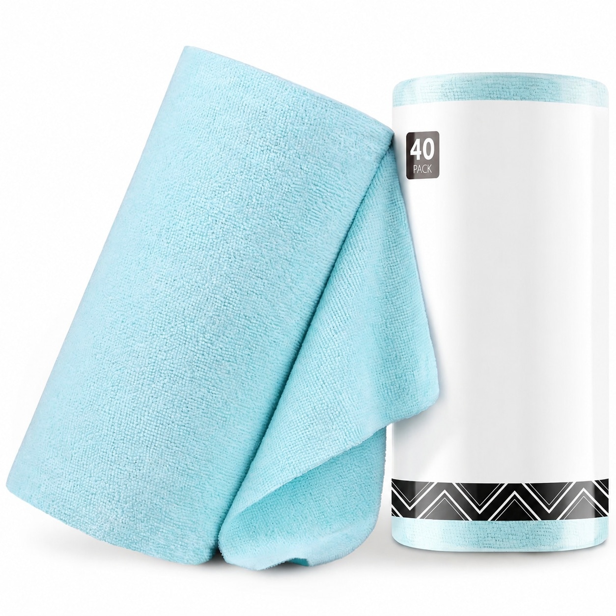 LAIFUCAM  Microfiber Cleaning Cloth Roll 40 Pack Tear Away Reusable Washable Ultra Absorbent Towels for Kitchen Car Garage and Home Surfaces 12 x