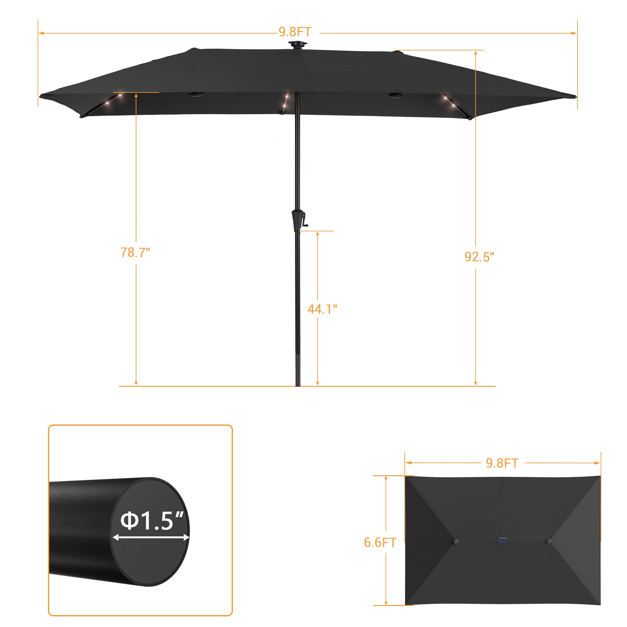 Sonkuki SD-TJLED10BK Umbrellas-2 - View #3