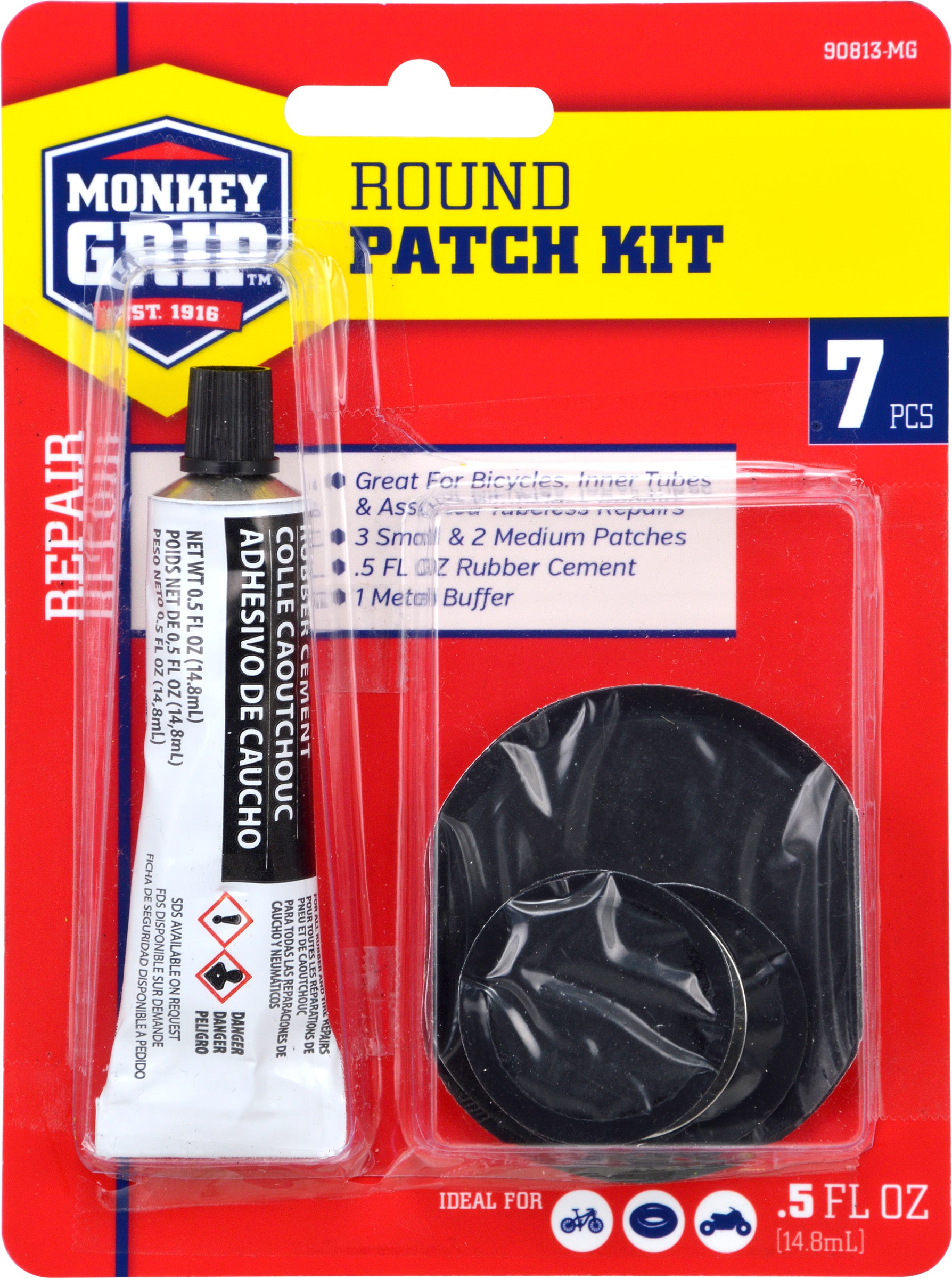 Monkey Grip Rubber Tire Repair Kit 5 Patches Cement Buffer Small And Medium Included In The Tools Department At Lowes Com
