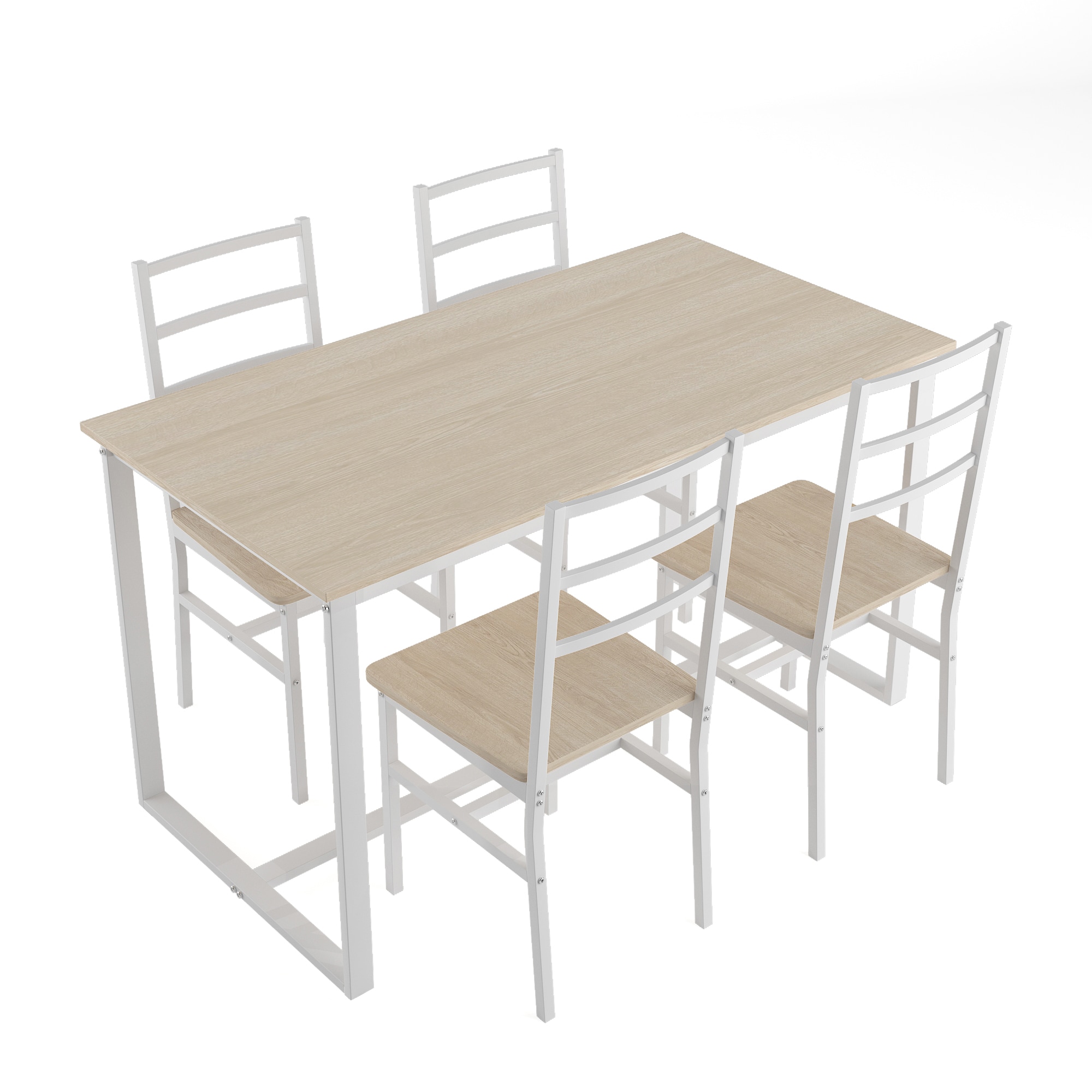 Sumyeg WF-HYSN-66274 Five-piece set table and chair with backrest White Oak Contemporary/Modern Dining Room Set with Rectangular Table ( Seats 4 )