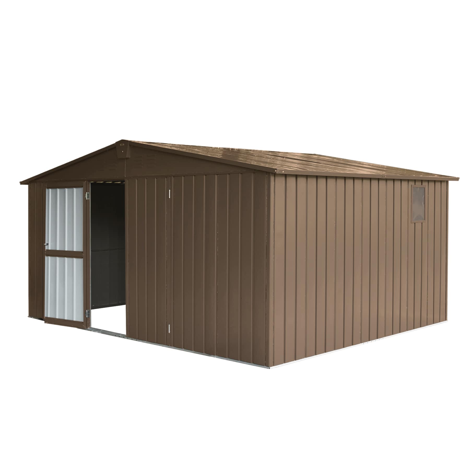 LOVMOR SF-H-W1859S00068 900 Cu Ft Galvanized Steel Shed with Windows Lockable Doors and Sloped Roof