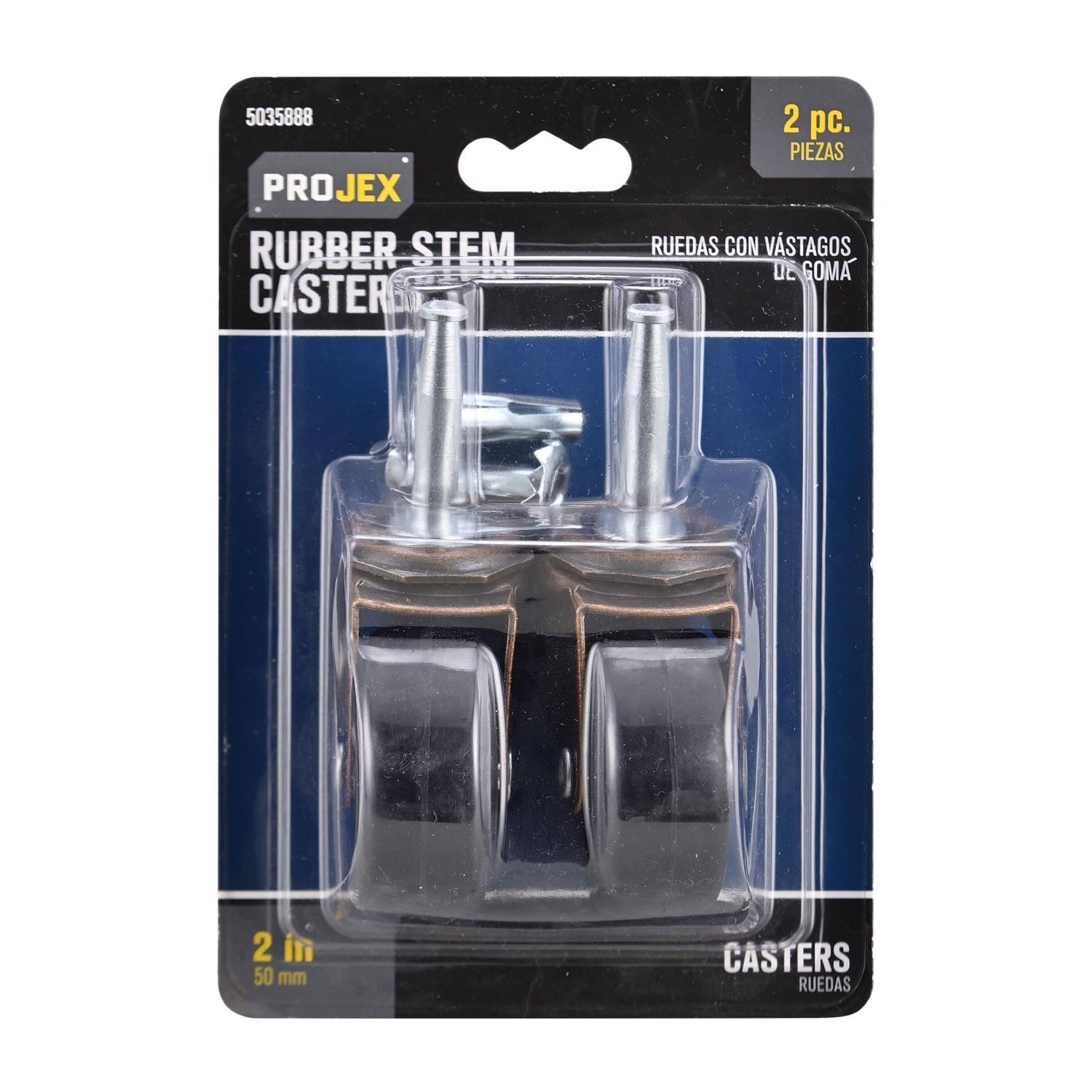 Projex  2 in. D Swivel Rubber Caster 80 lb 2 pk