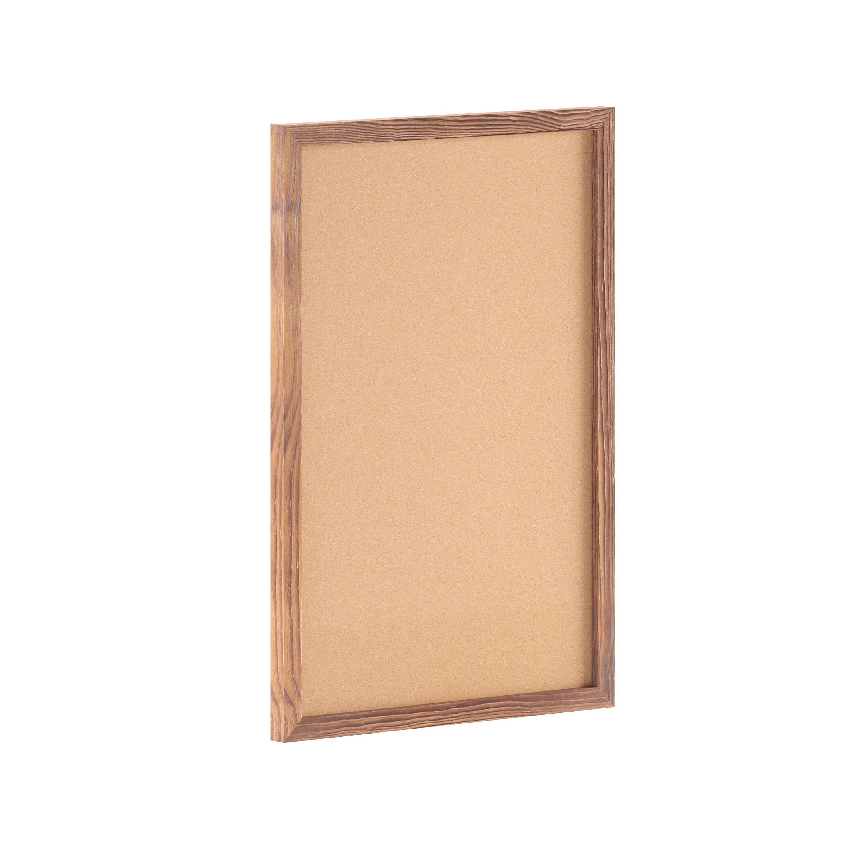 Flash Furniture 196861109829 Camden Rustic 20-in x 30-in Wall Mount Cork Board with Wooden Push Pins for Home; School; or Business in Torched Brown