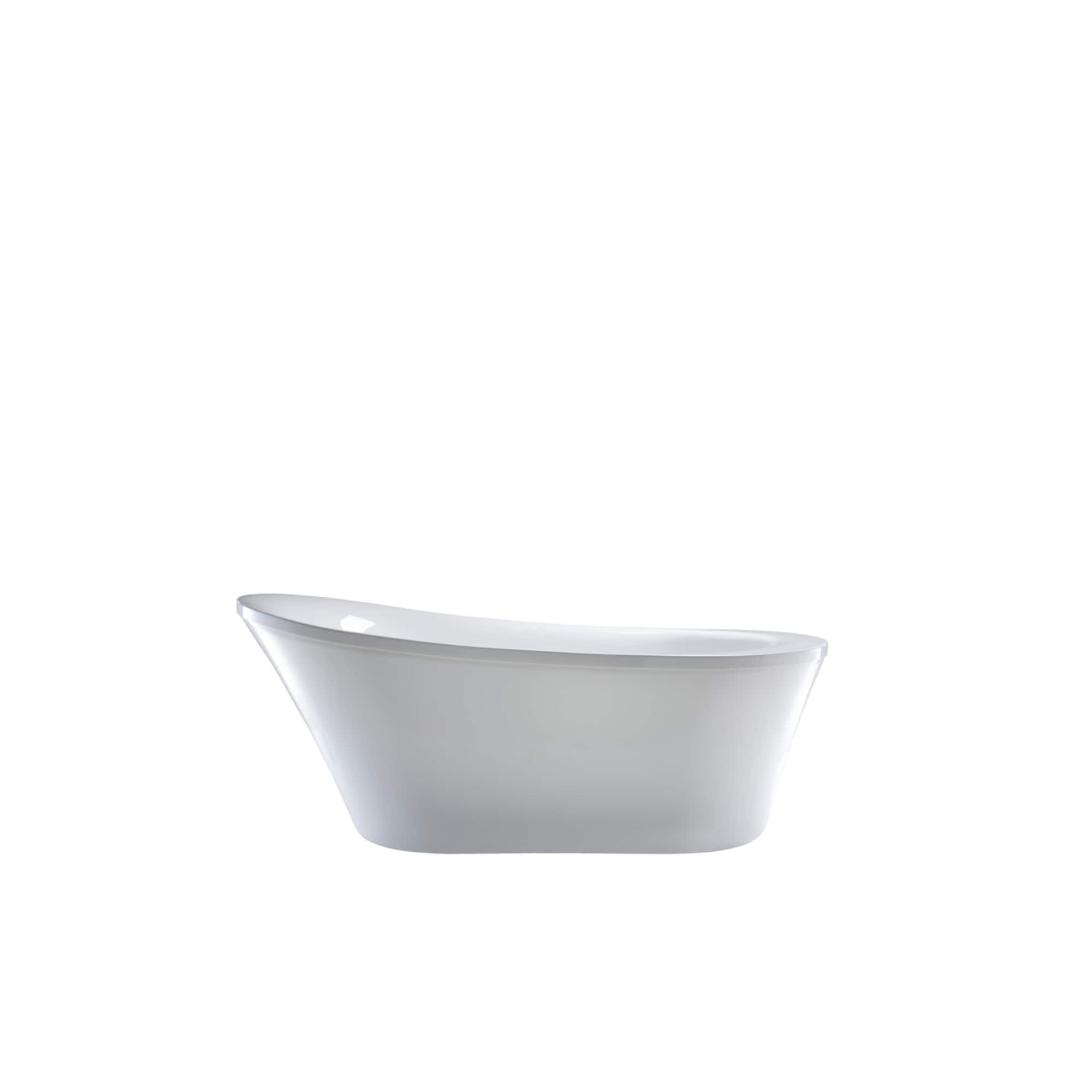 Vanity Art 70" White Acrylic Freestanding Soaking Bathtub