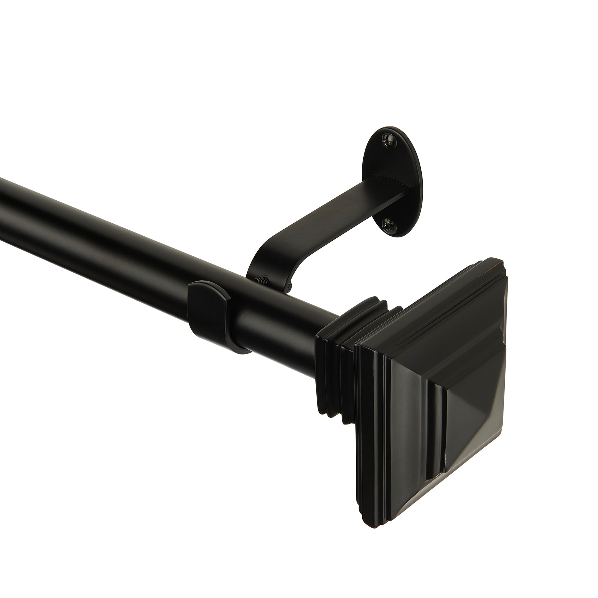 Elrene Home Fashions 026865995596 Florence 86-in to 120-in Antique Black Iron Single curtain rod with Finials