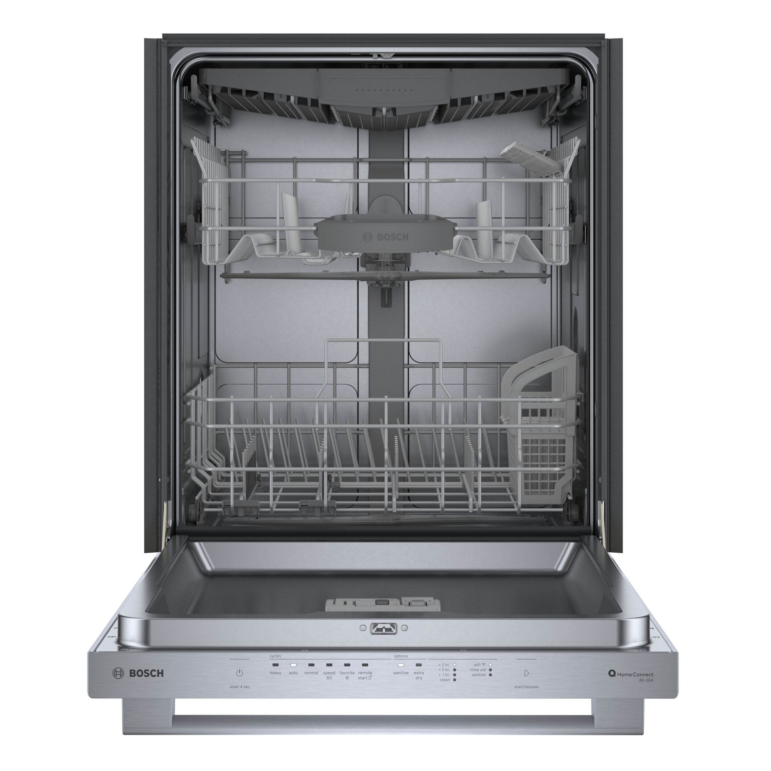 Bosch 500 Series Top Control 24-in Smart Built-In Dishwasher With Third ...