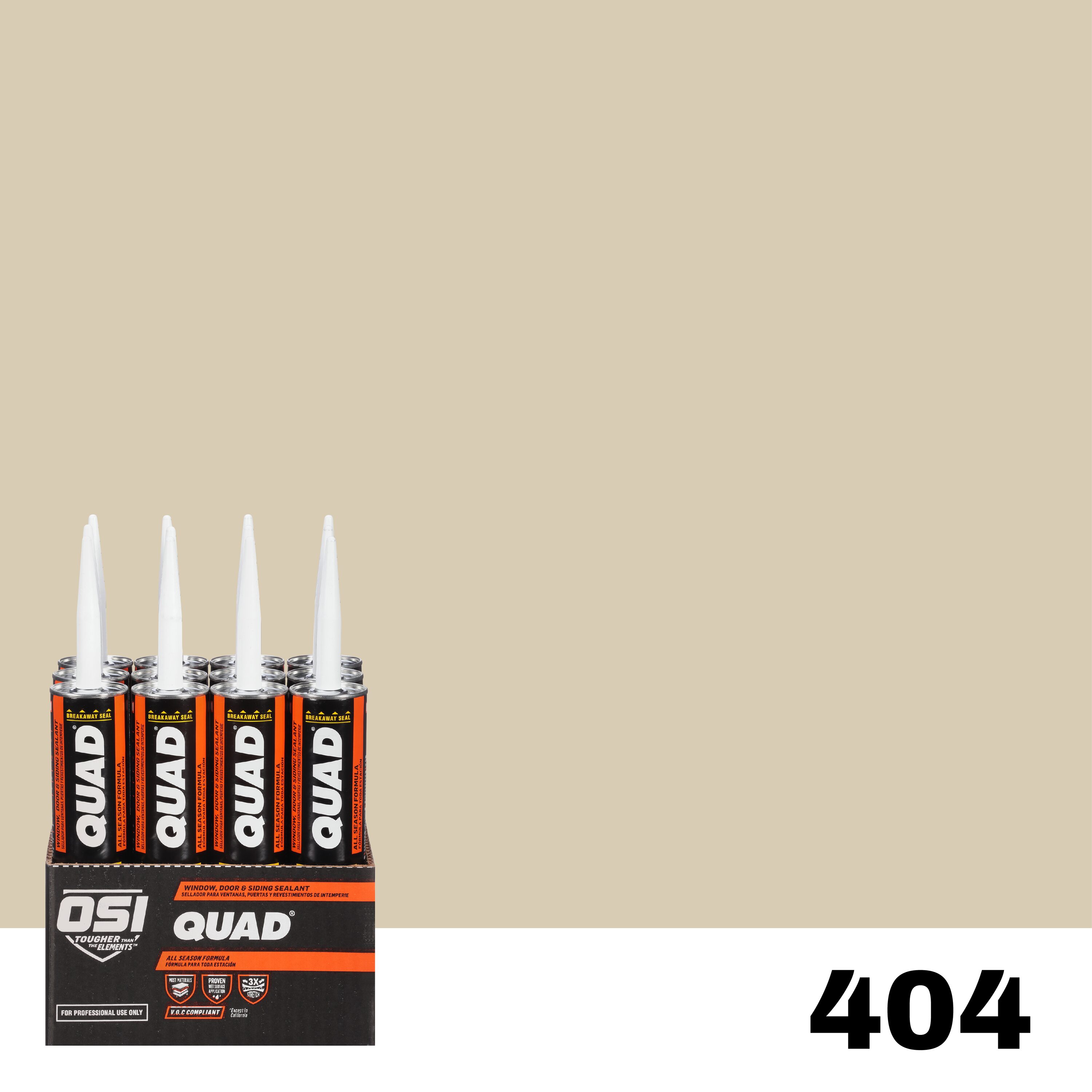 OSI 1637210 Quad 12 -Pack 10-oz Window door Beige 404 Paintable Solvent Caulk