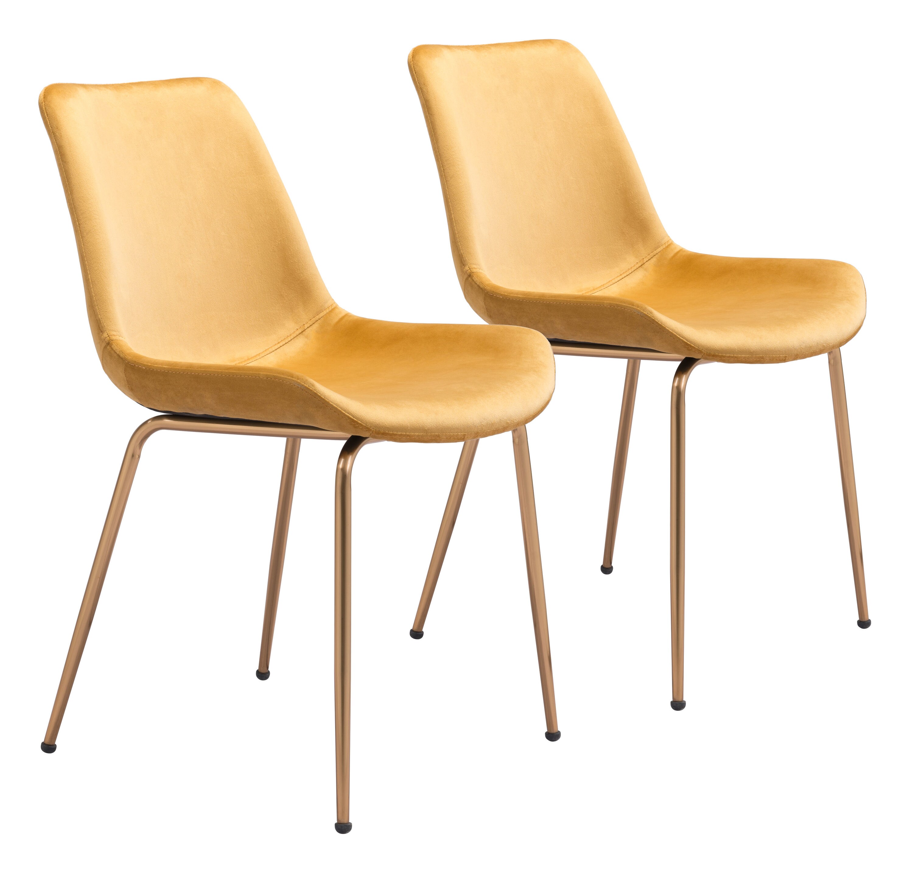 Zuo Modern 101768 Set of 2 Tony Contemporary/Modern Polyester Upholstered Side Chair (Metal Frame)