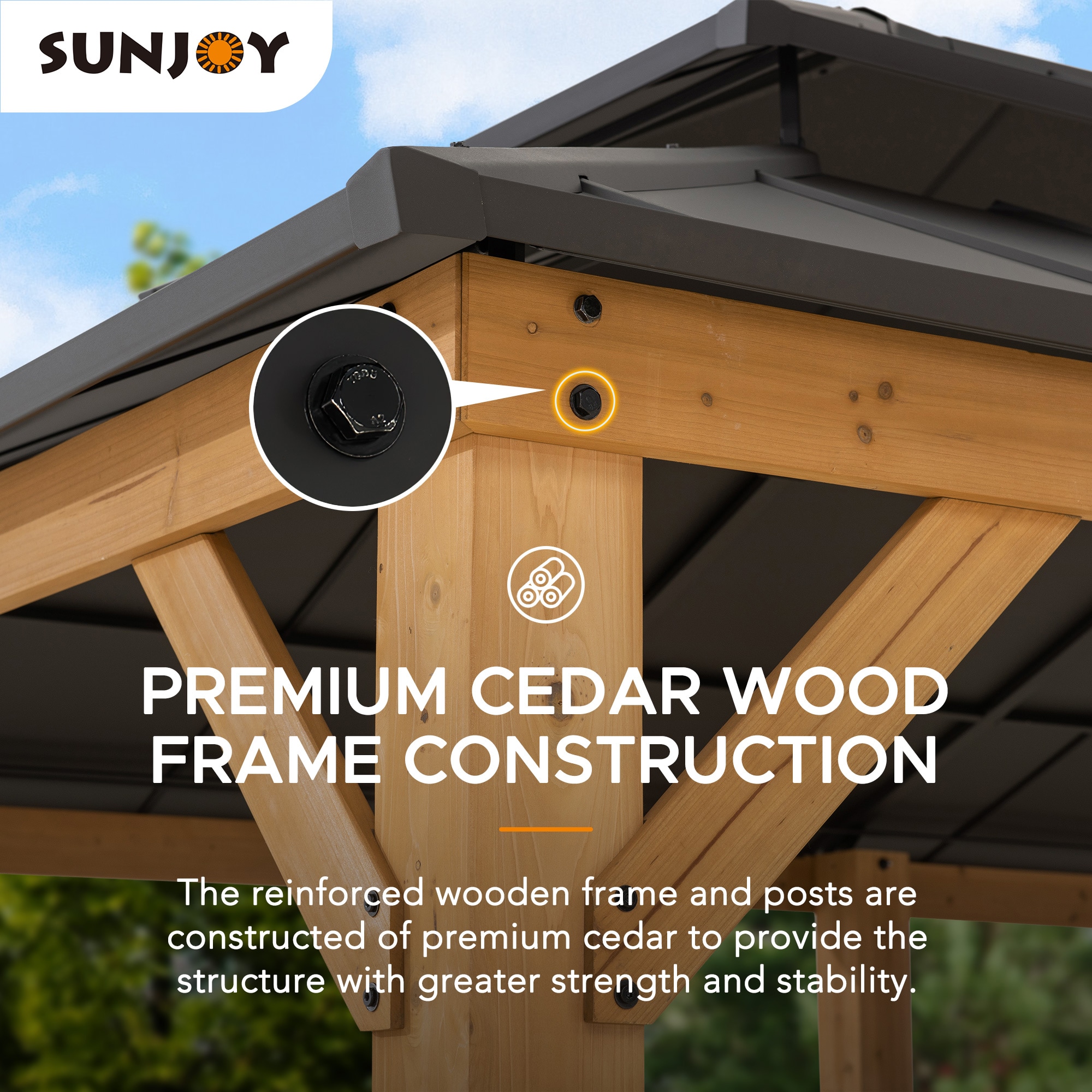 Sunjoy A102032640 Wood-Resin-Gazebos - View #4