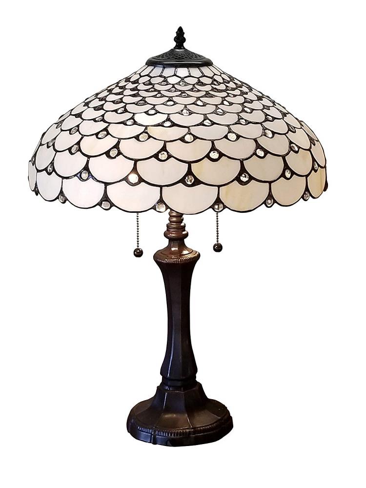 Amora Lighting AM010TL18 25.5-Inches Multi Pull-chain Table Lamp with Glass Shade