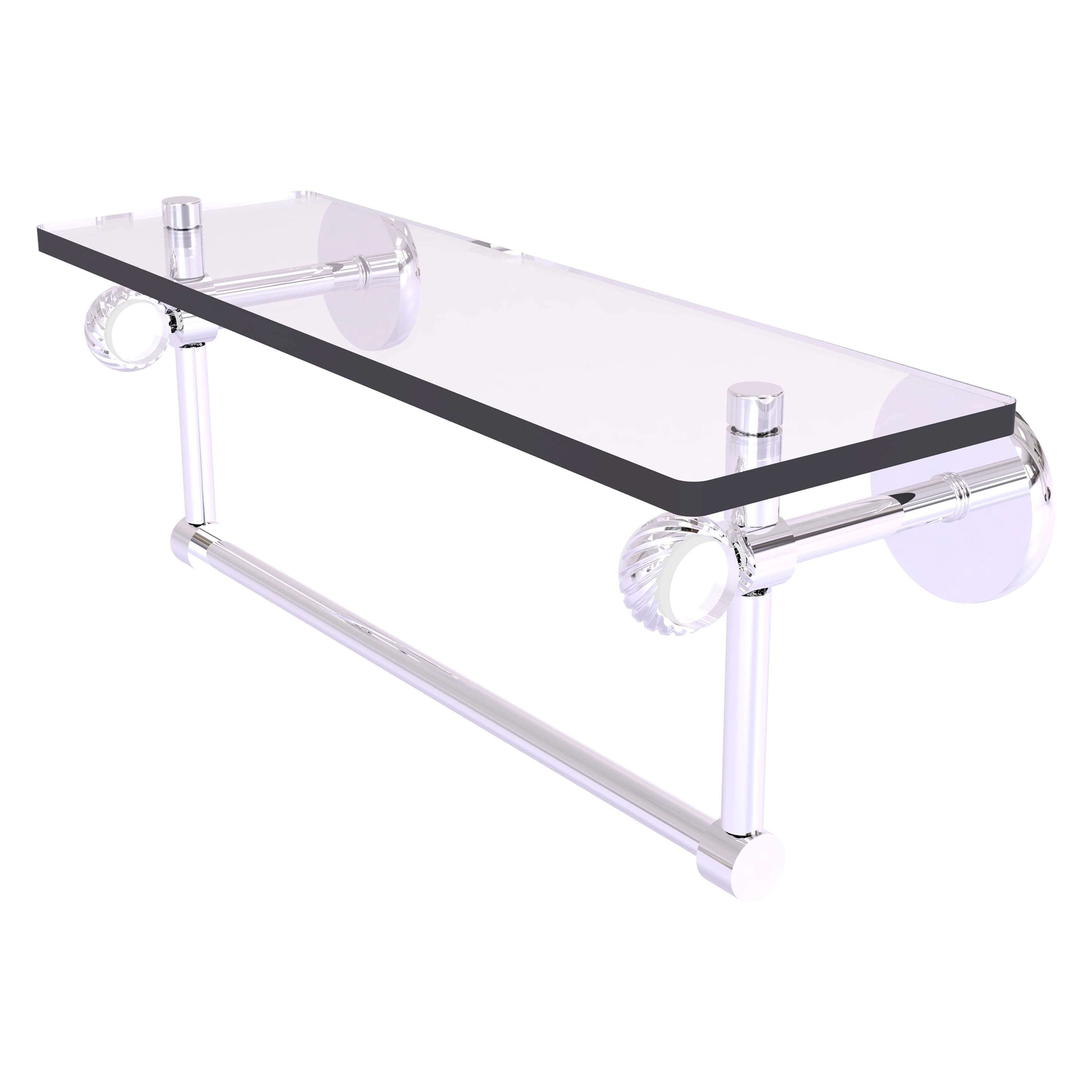 Allied Brass CV-1TBT-16-PC Clearview Polished Chrome Wall mount Bathroom Shelf ( 16-in x 6.2-in x 5-in )
