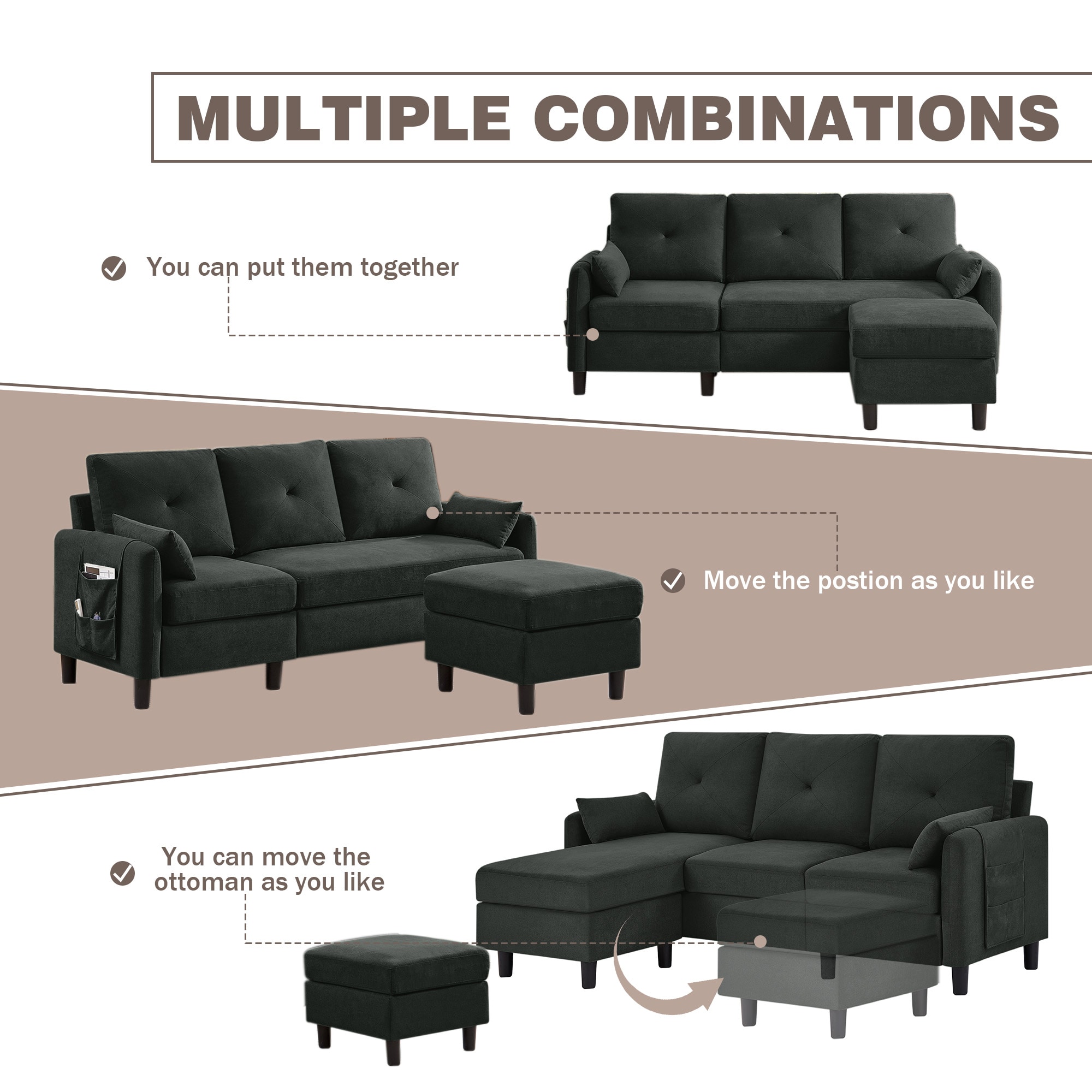 Jarenie YMX23BK Sofas-Loveseats - View #6